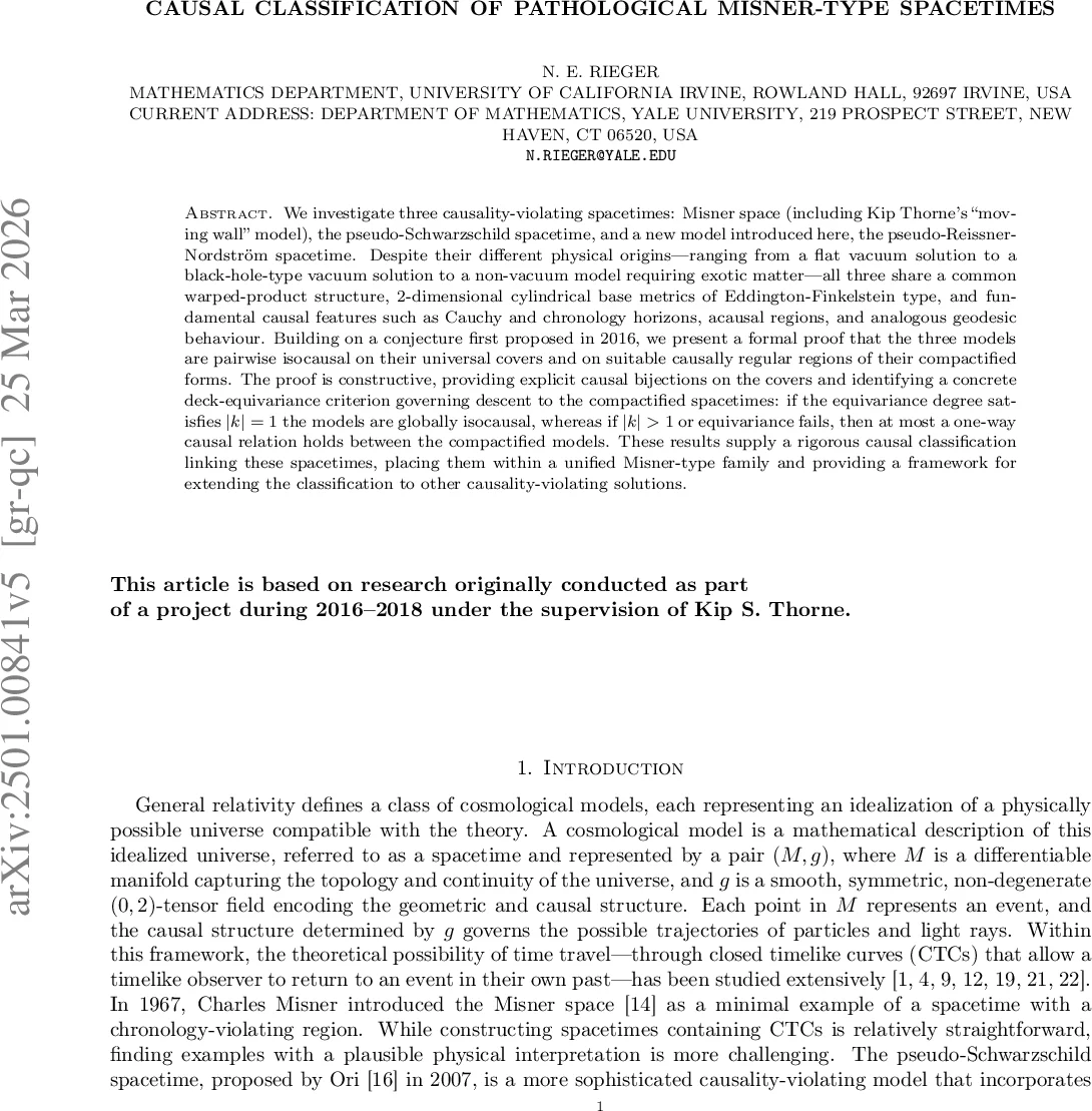 Causal classification of pathological Misner-type spacetimes