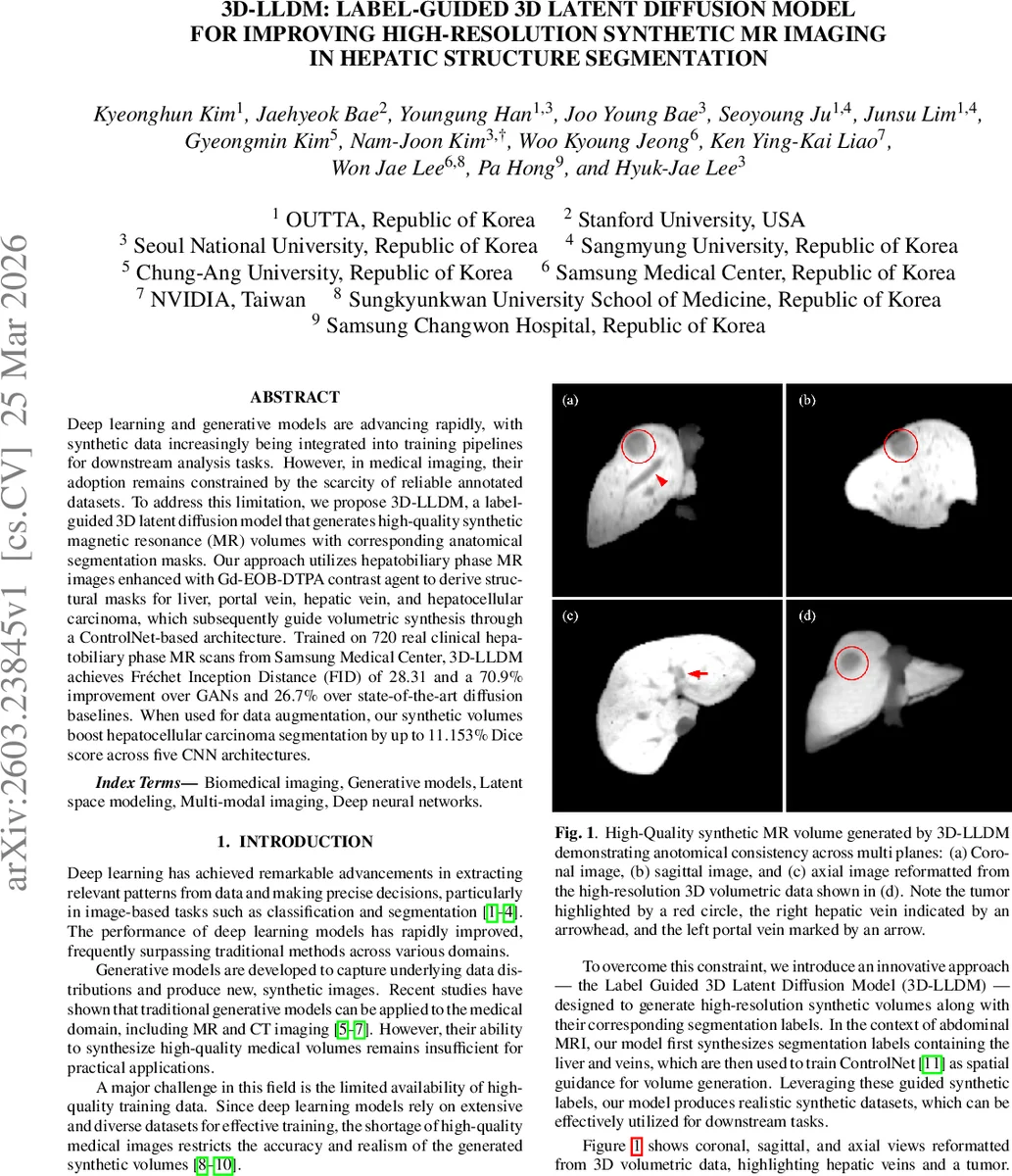 3D-LLDM: Label-Guided 3D Latent Diffusion Model for Improving High-Resolution Synthetic MR Imaging in Hepatic Structure Segmentation