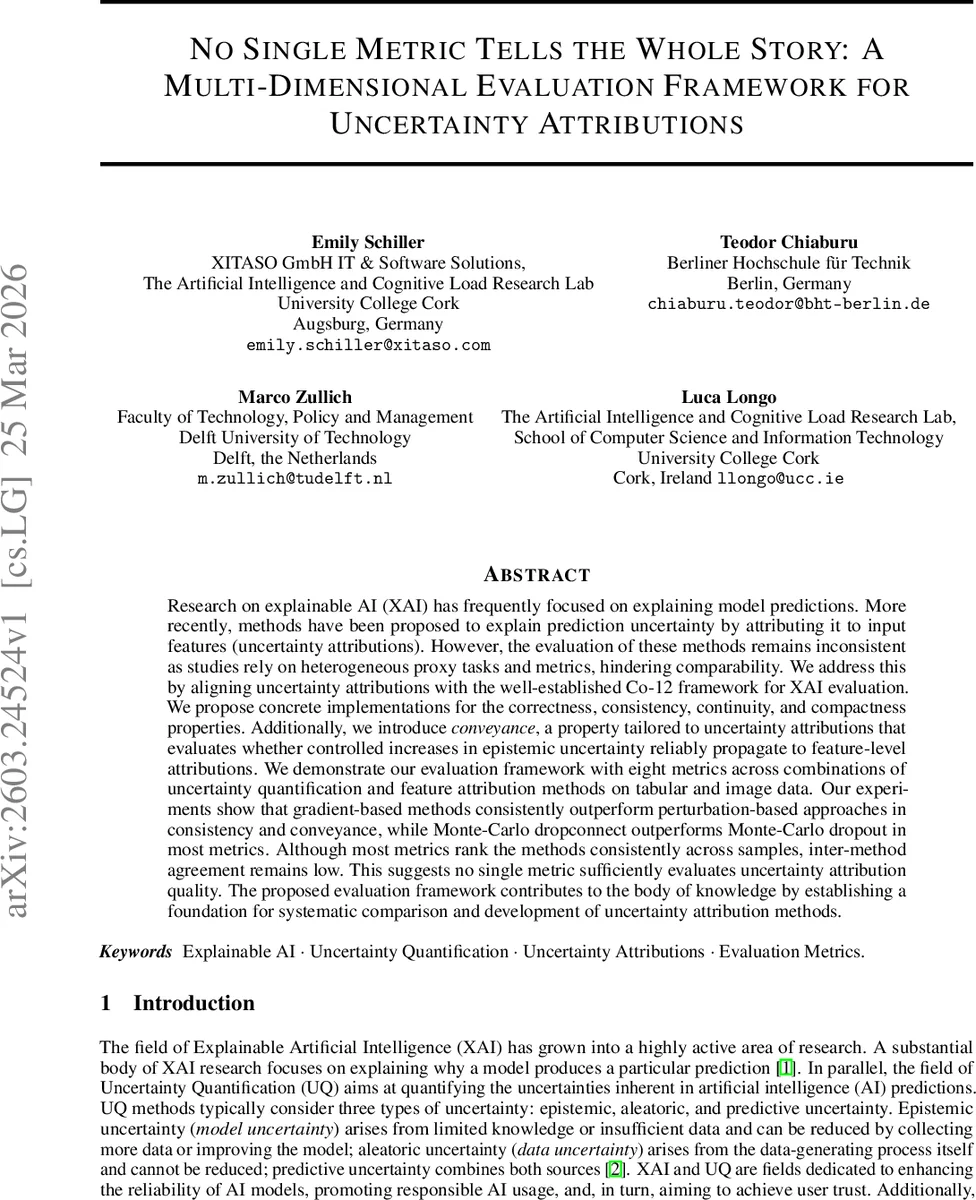 No Single Metric Tells the Whole Story: A Multi-Dimensional Evaluation Framework for Uncertainty Attributions