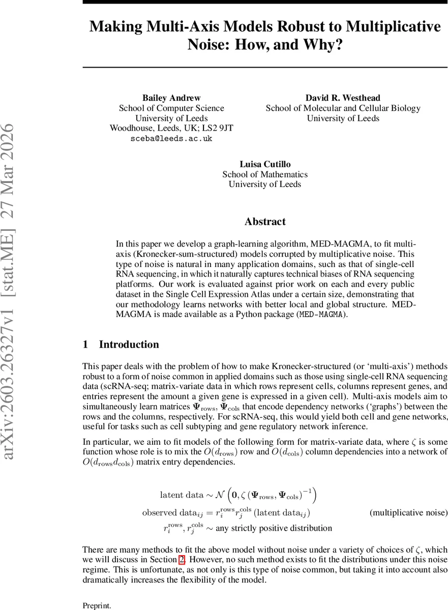 Making Multi-Axis Models Robust to Multiplicative Noise: How, and Why?