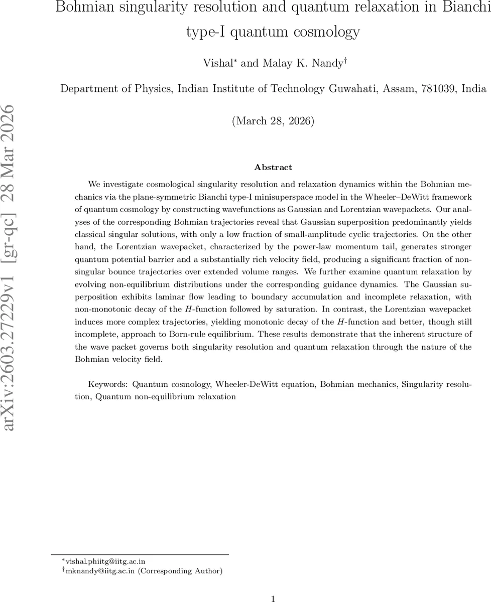 Bohmian singularity resolution and quantum relaxation in Bianchi type-I quantum cosmology