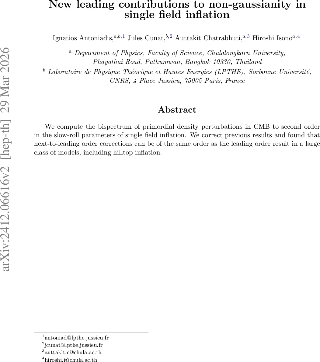 New leading contributions to non-gaussianity in single field inflation