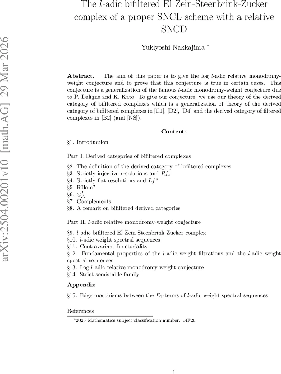 The $l$-adic bifiltered El Zein-Steenbrink-Zucker complex of a proper SNCL scheme with a relative SNCD