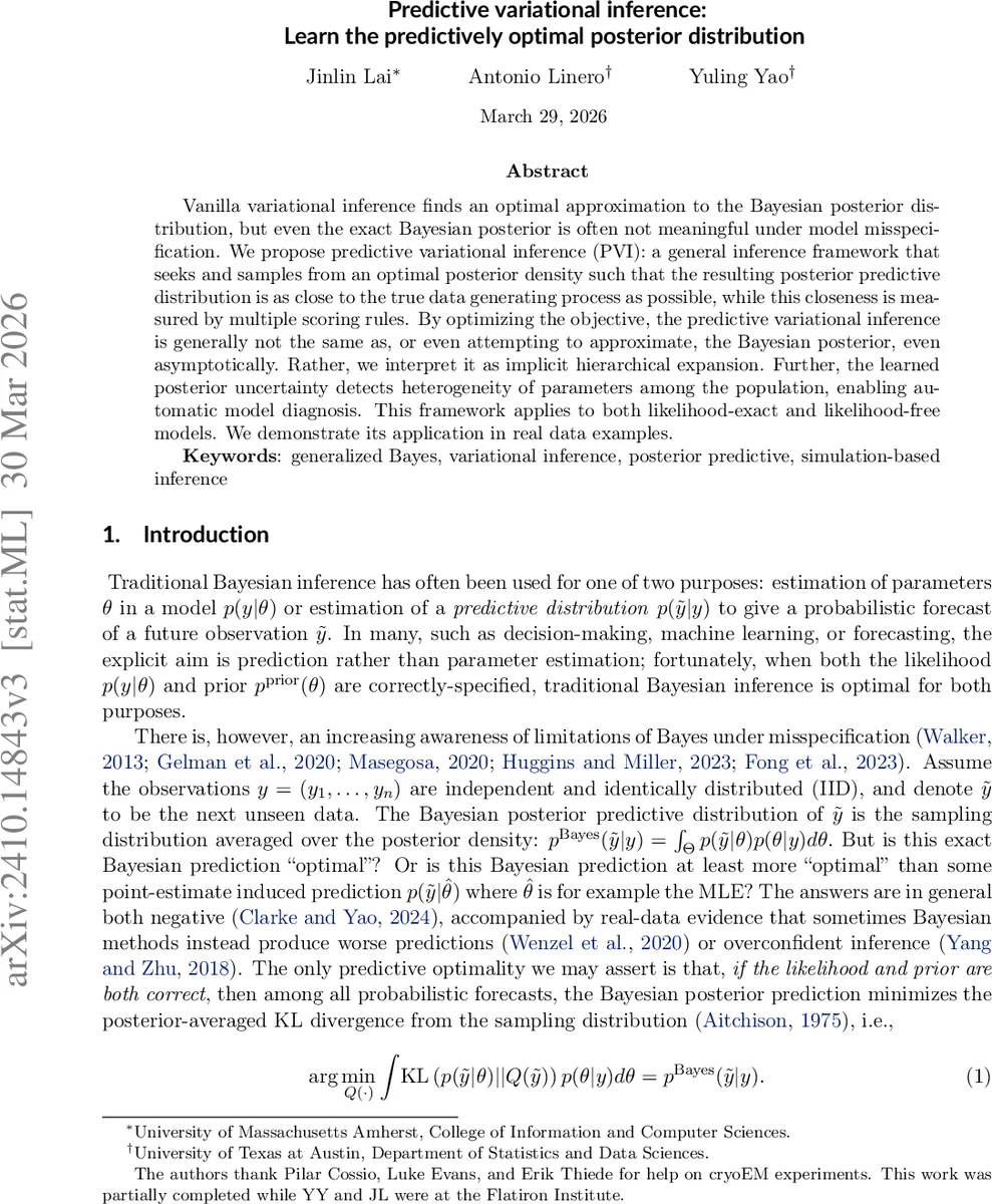Predictive variational inference: Learn the predictively optimal posterior distribution