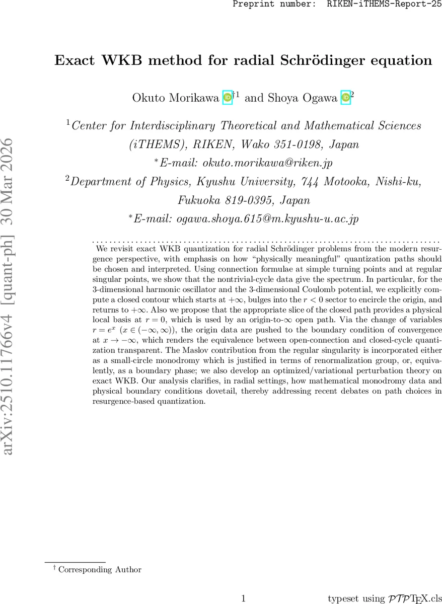 Exact WKB method for radial Schrödinger equation