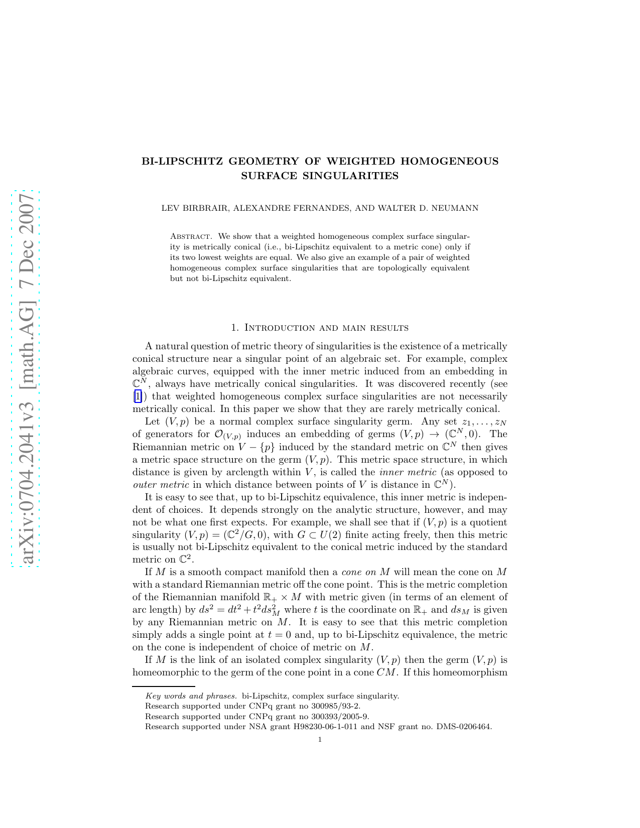 Bi-Lipschitz geometry of weighted homogeneous surface singularities