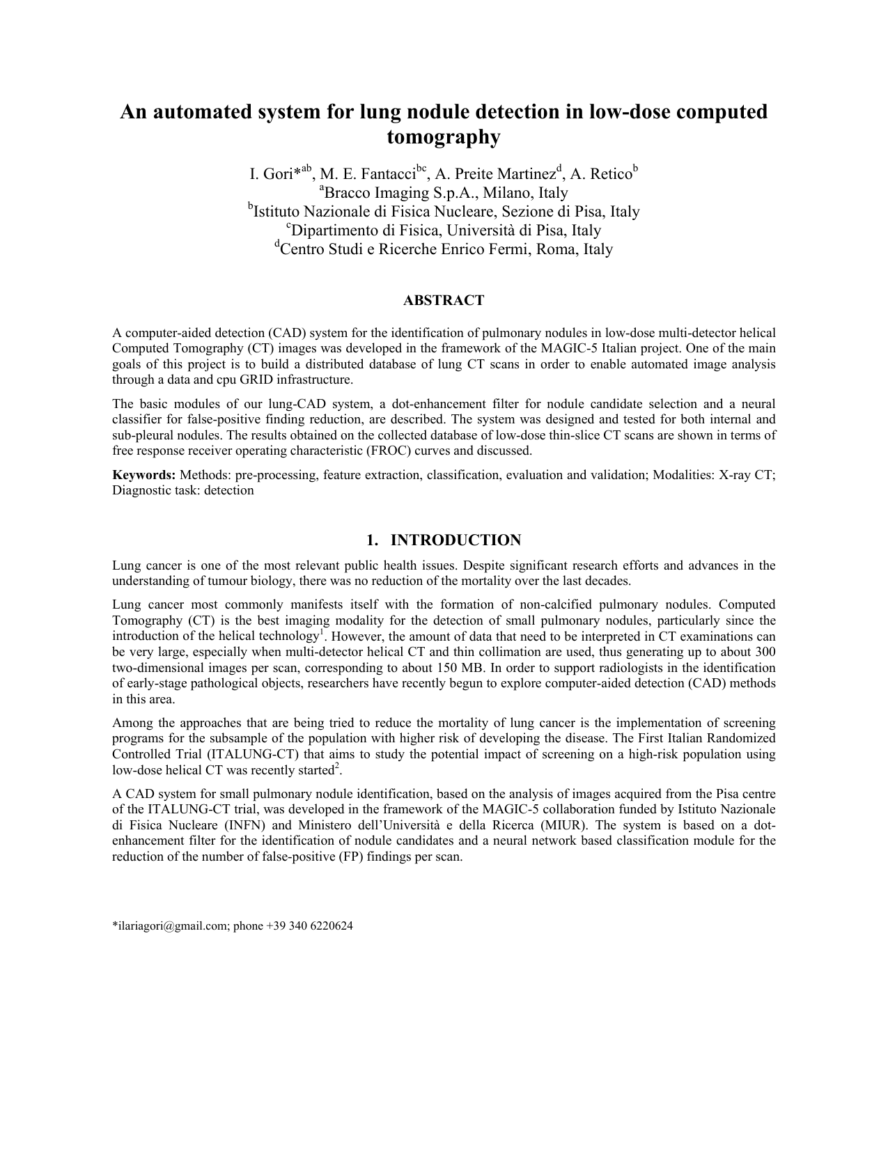 An automated system for lung nodule detection in low-dose computed   tomography
