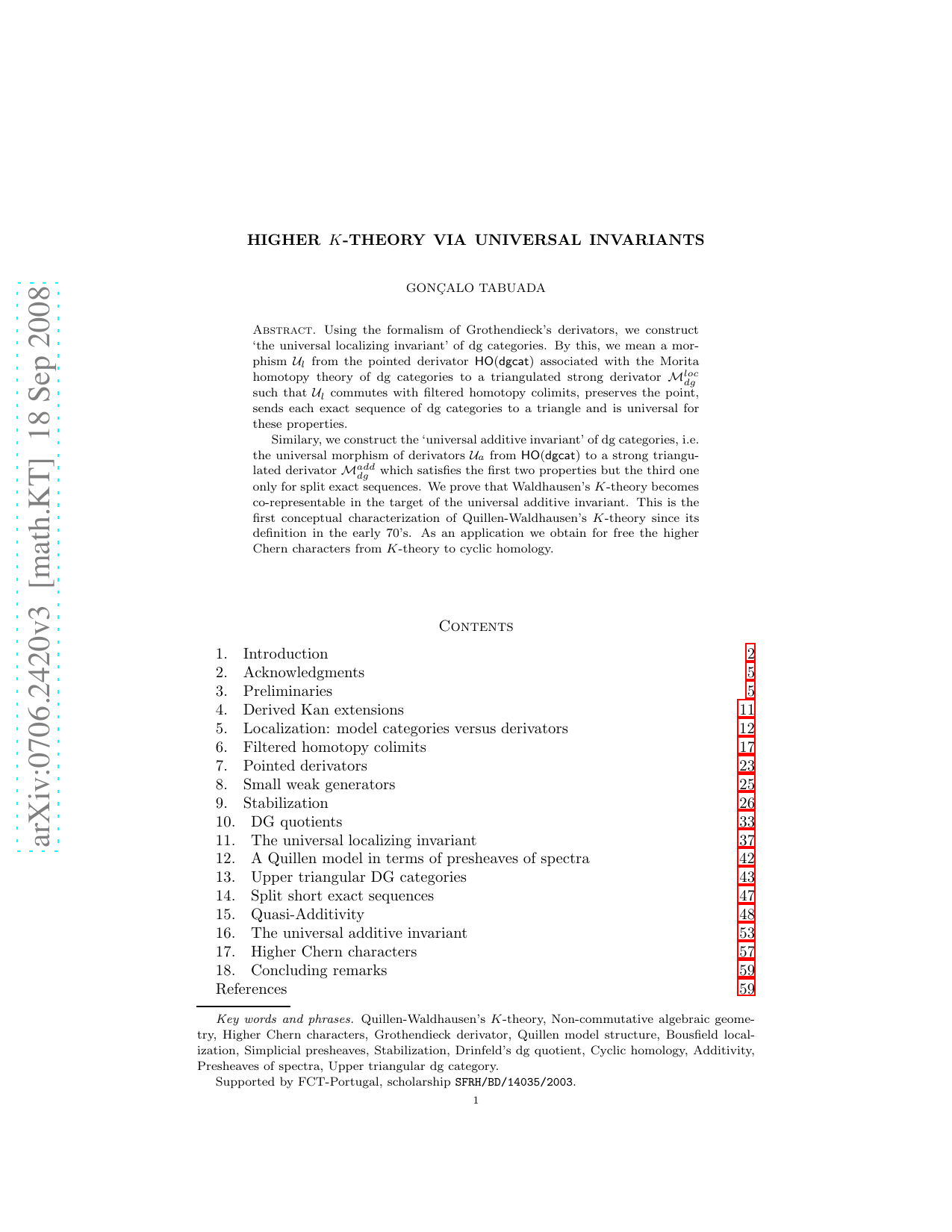 Higher K-theory via universal invariants