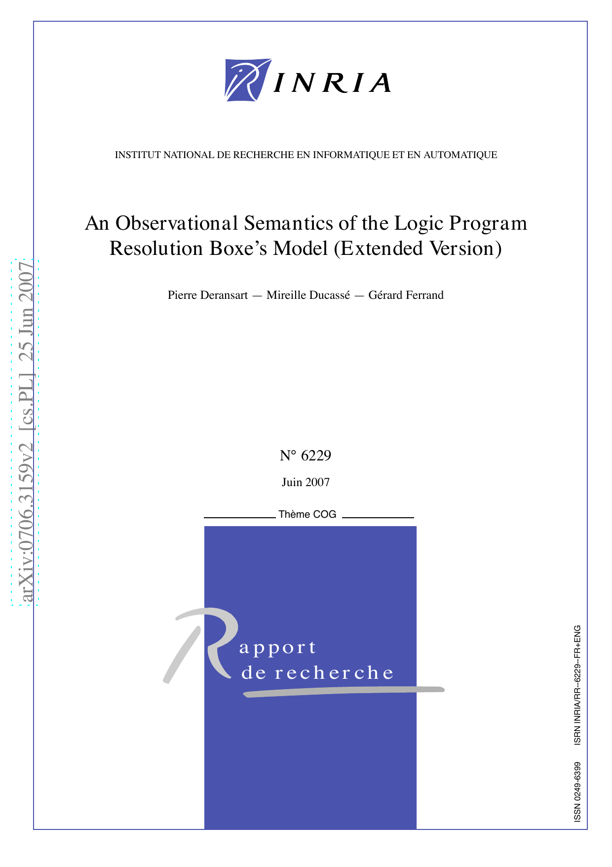 Une semantique observationnelle du mod`ele des bo^ites pour la resolution de programmes logiques (version etendue)
