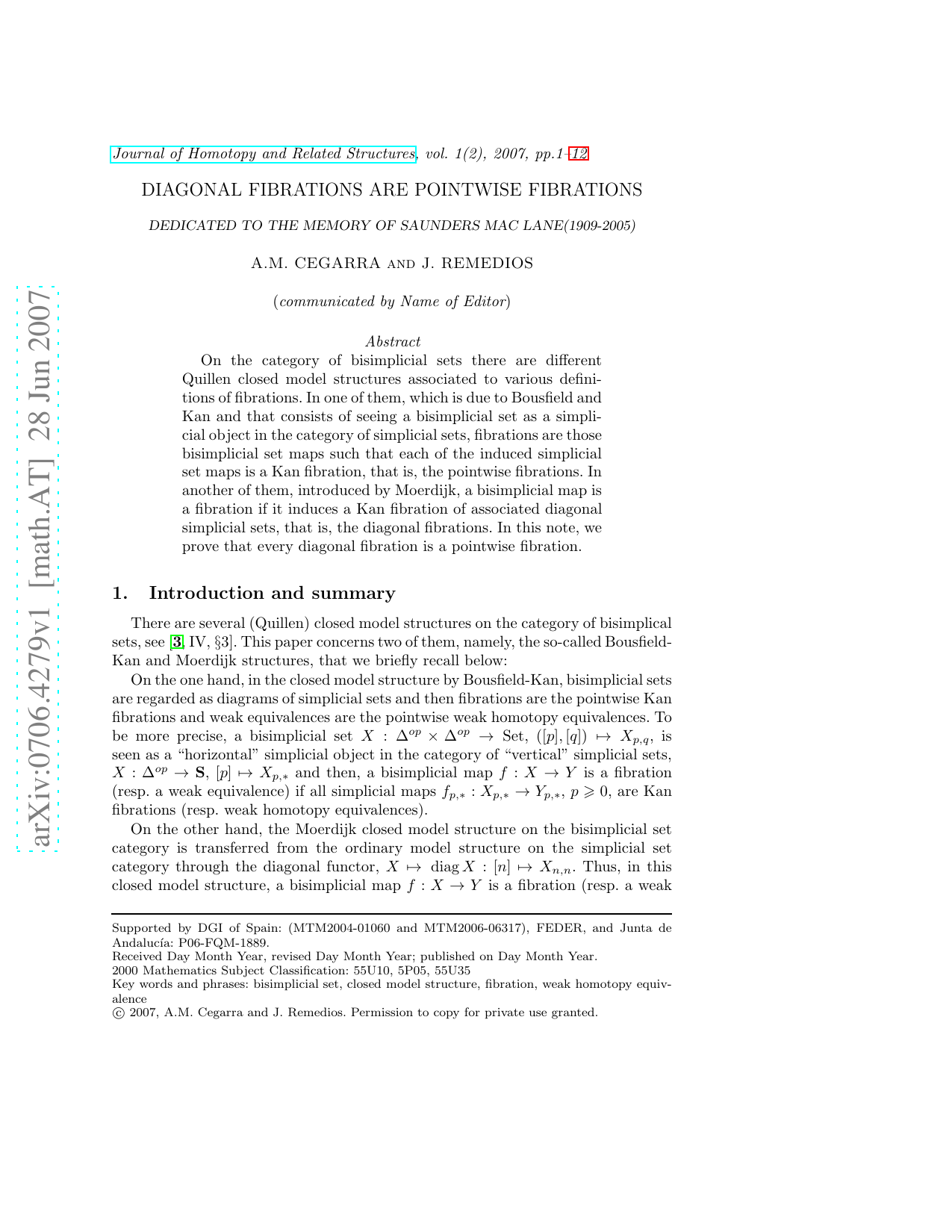 Diagonal fibrations are pointwise fibrations