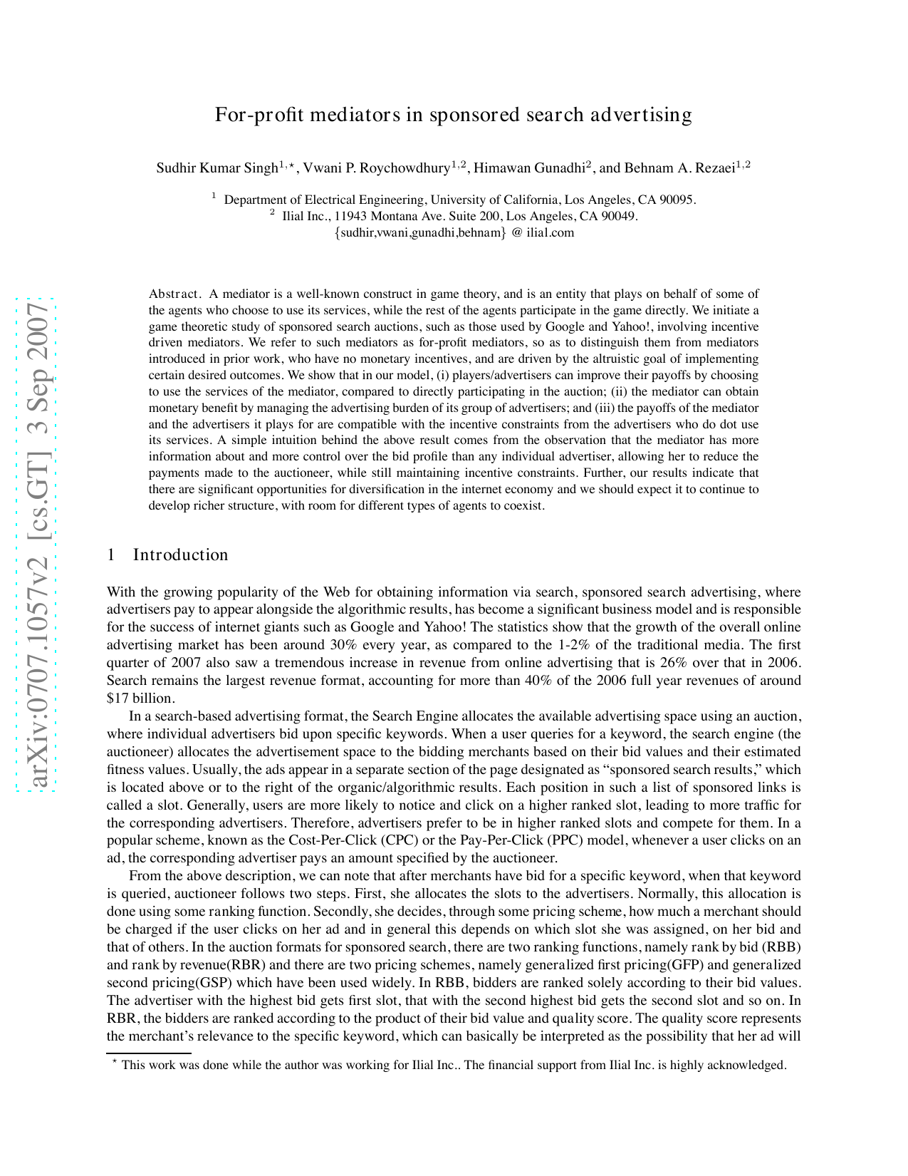 For-profit mediators in sponsored search advertising