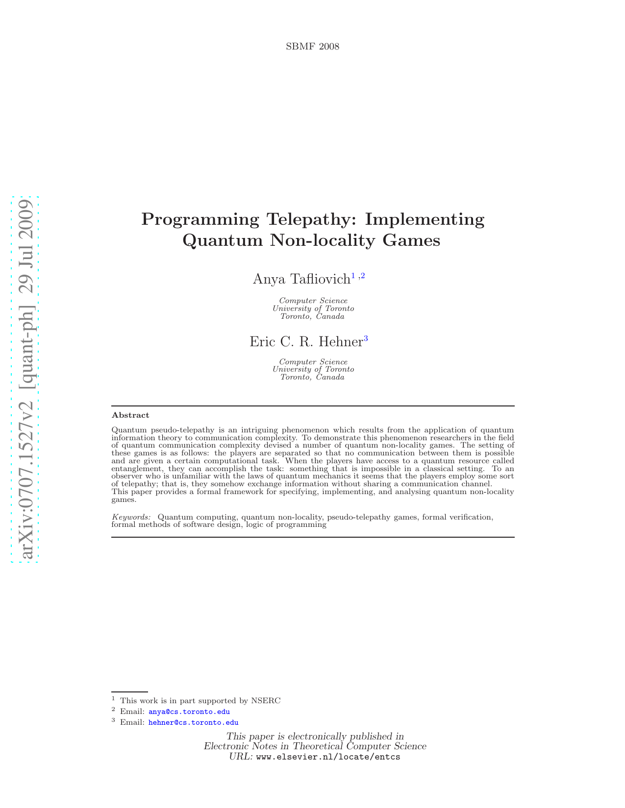 Programming Telepathy: Implementing Quantum Non-Locality Games