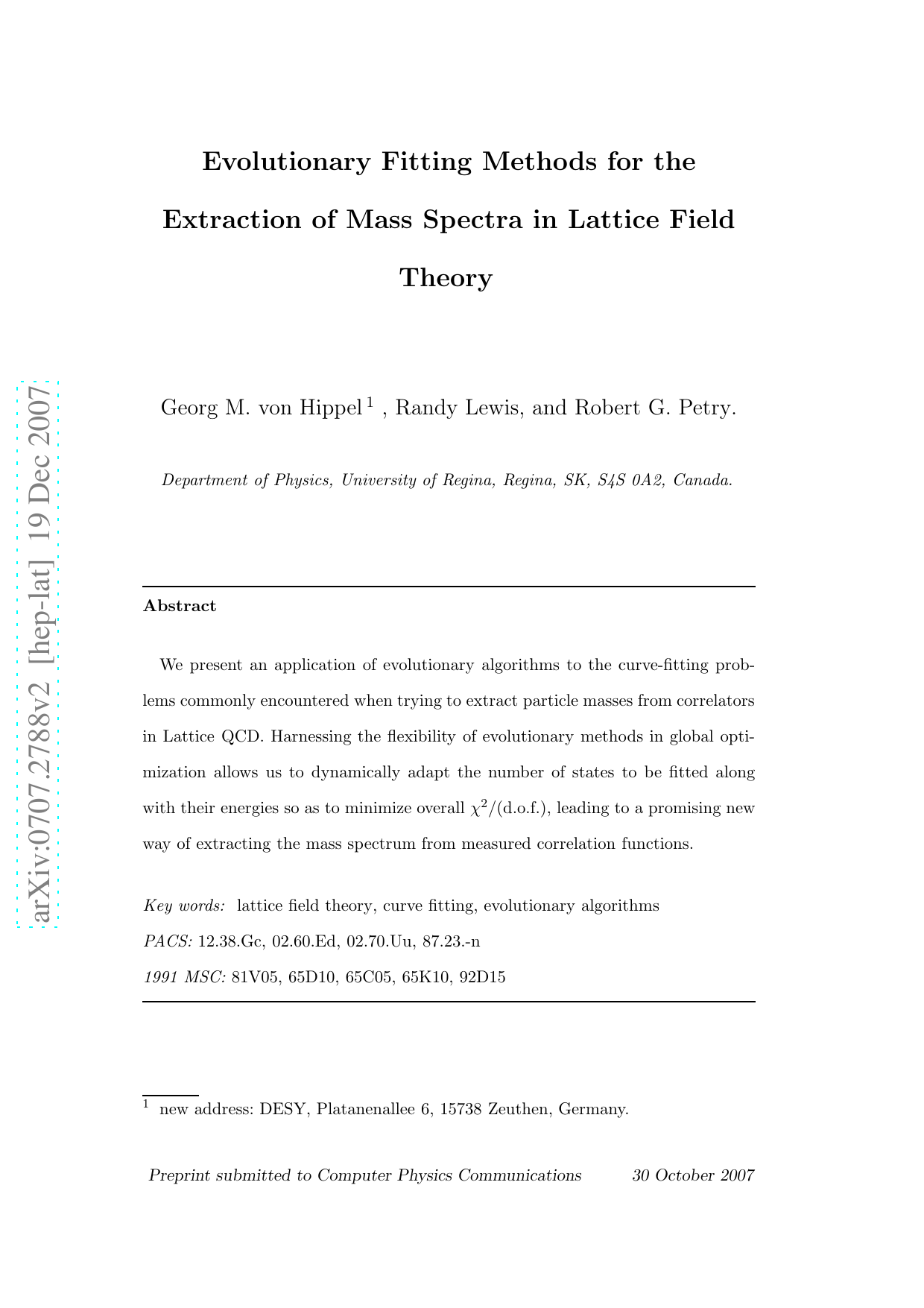 Evolutionary Fitting Methods for the Extraction of Mass Spectra in   Lattice Field Theory