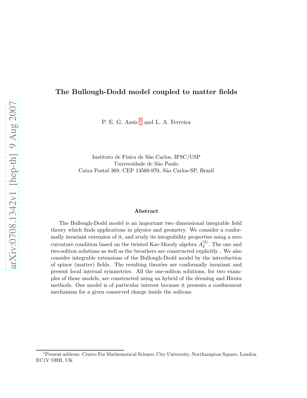 The Bullough-Dodd model coupled to matter fields