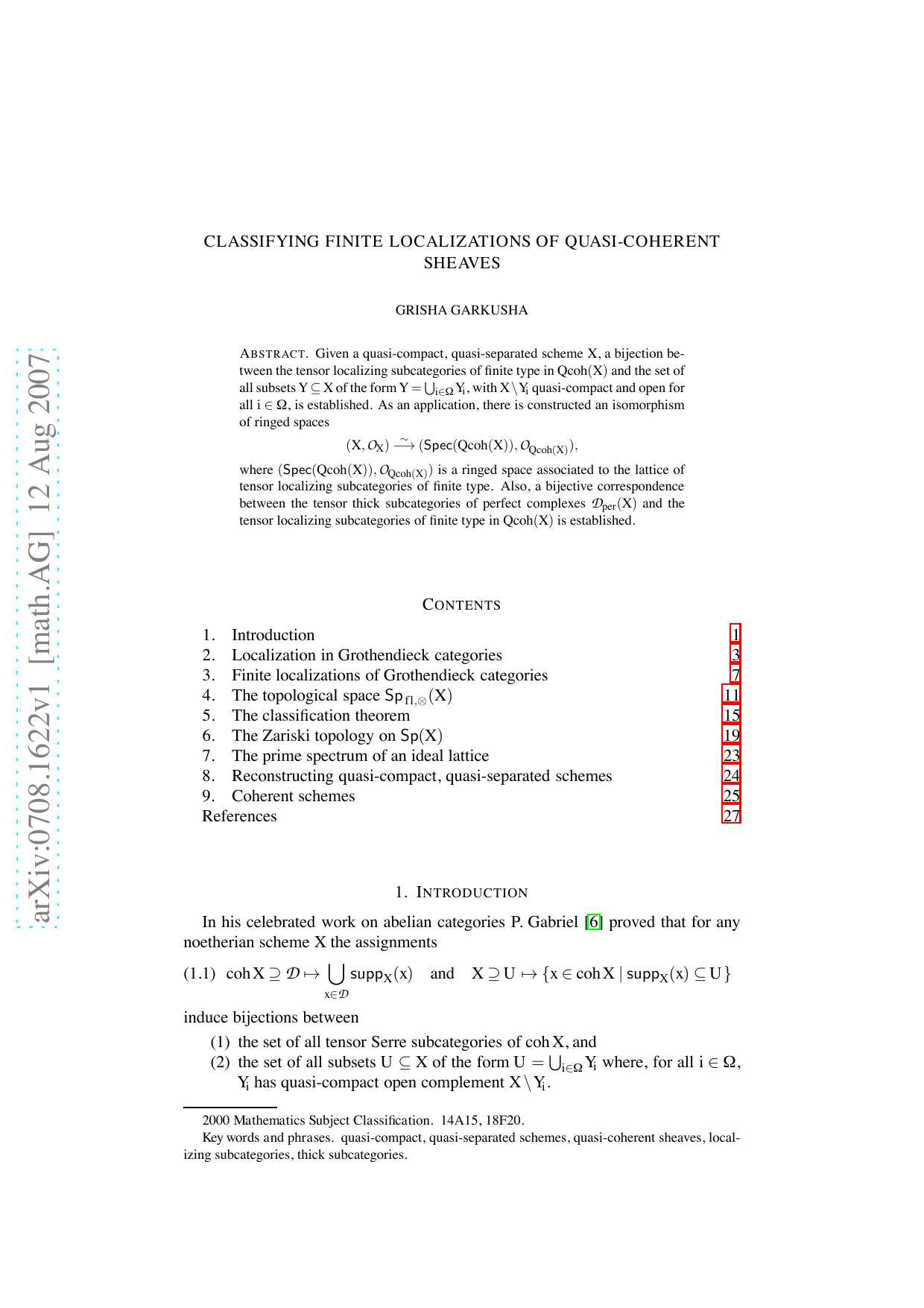 Classifying finite localizations of quasi-coherent sheaves
