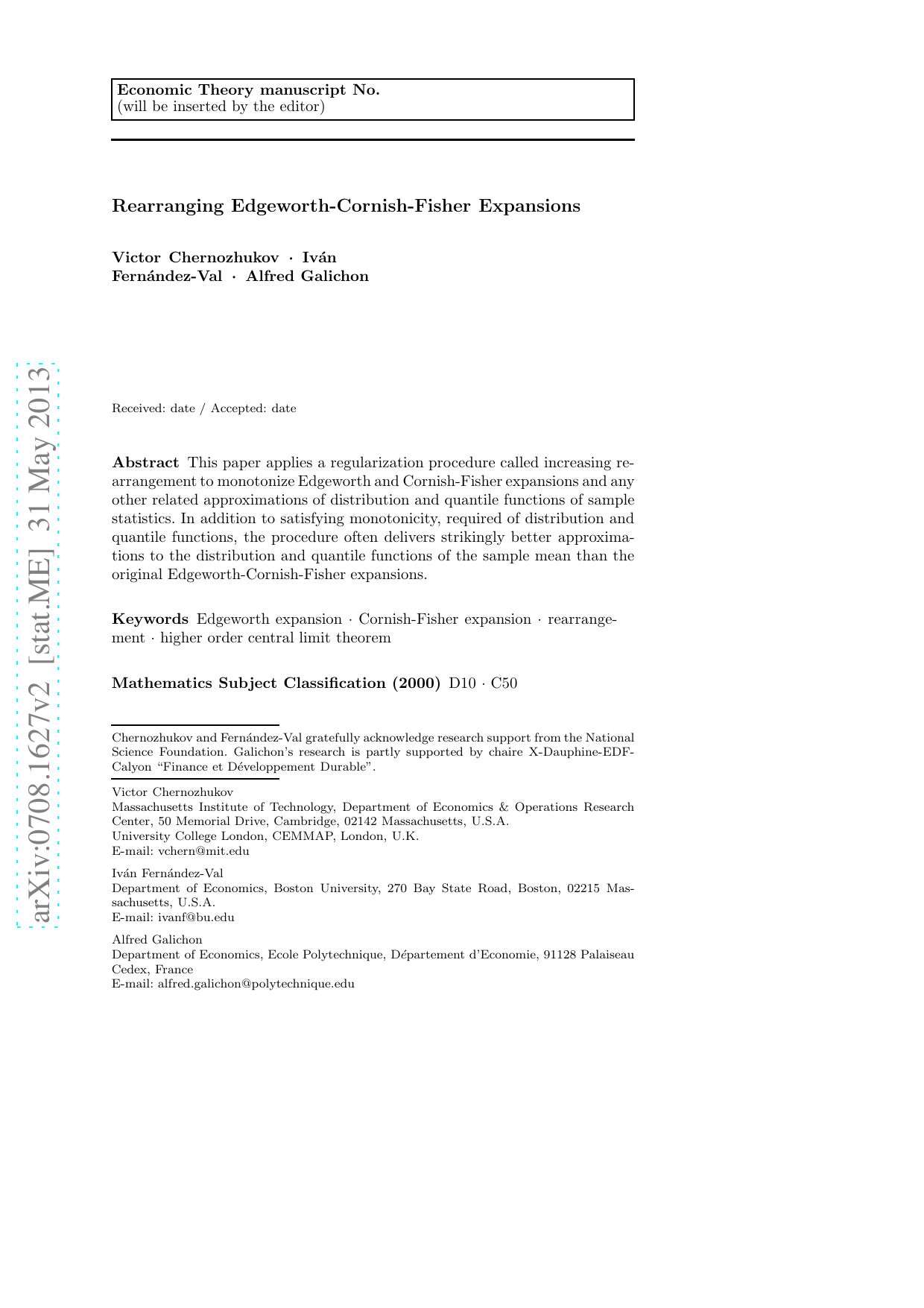 Rearranging Edgeworth-Cornish-Fisher Expansions