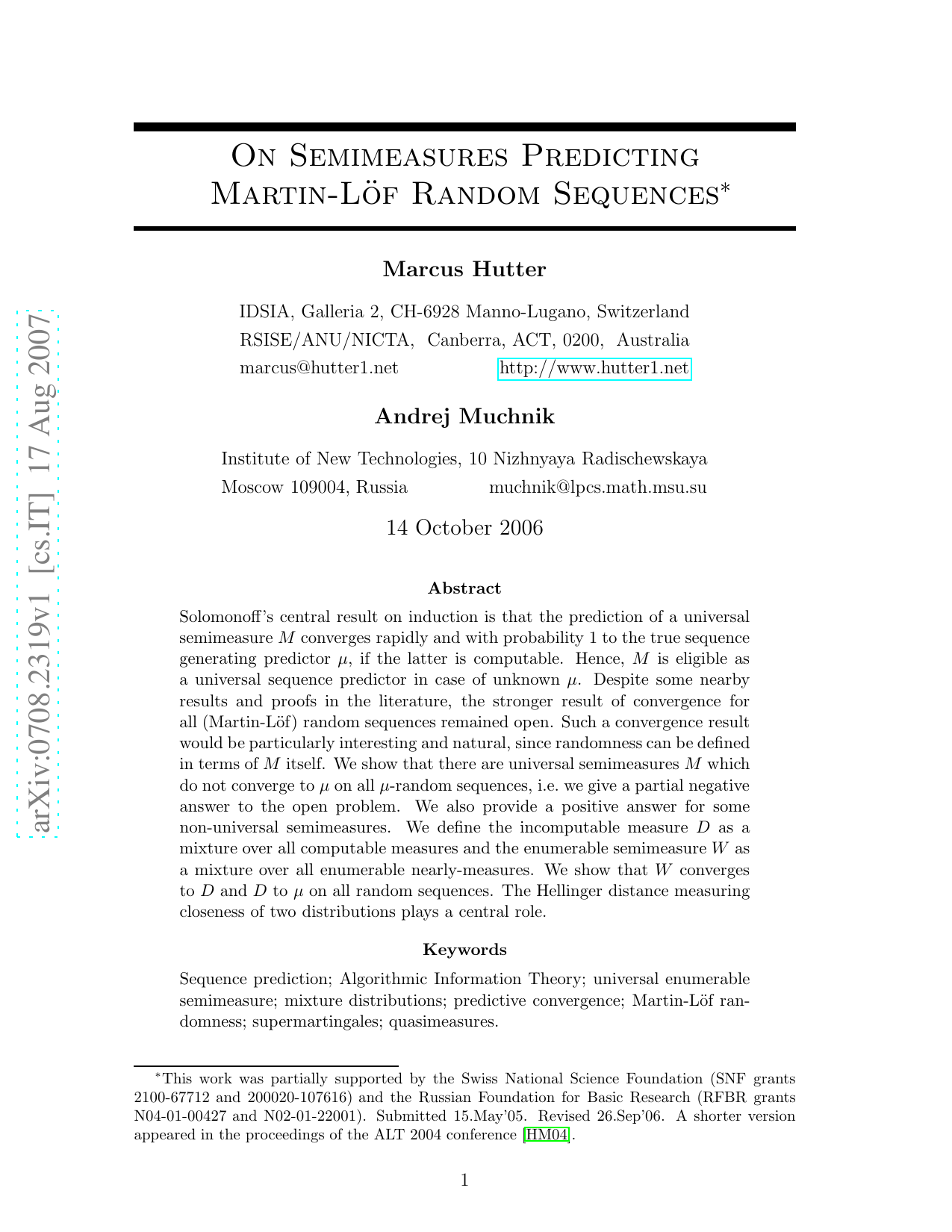 On Semimeasures Predicting Martin-Loef Random Sequences