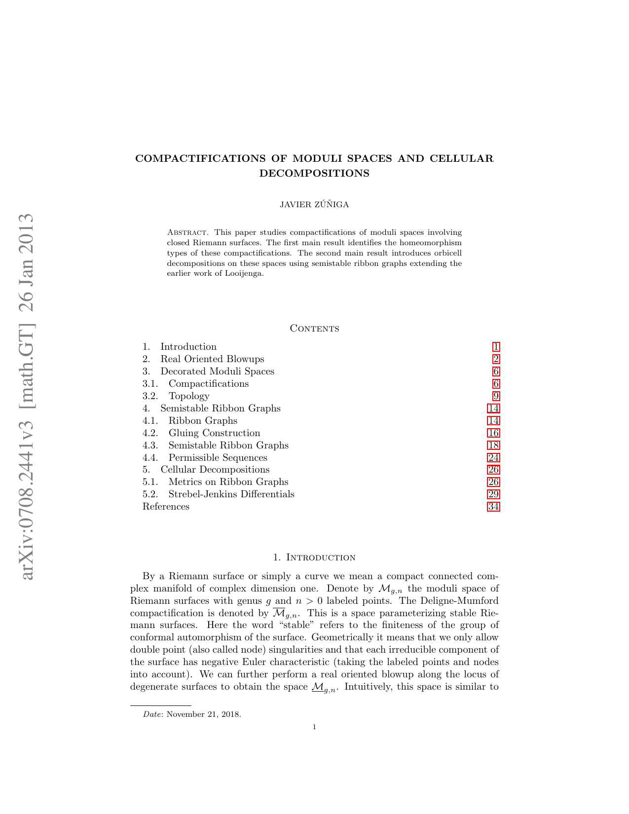 Compactifications of Moduli Spaces and Cellular Decompositions