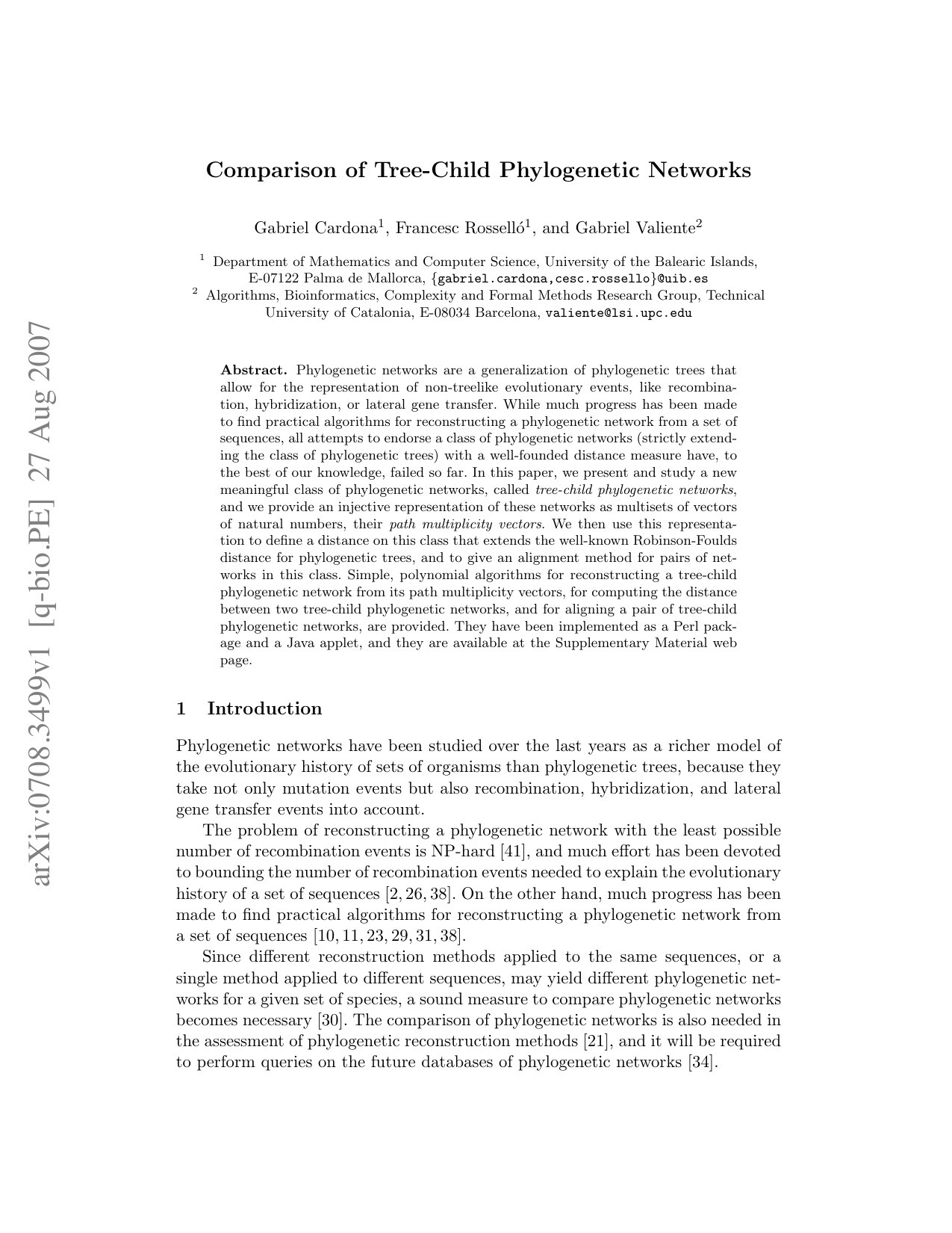 Comparison of Tree-Child Phylogenetic Networks