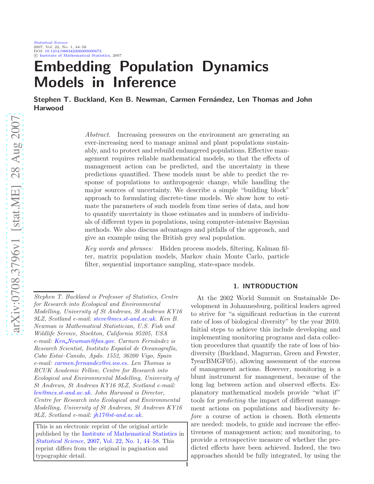 Embedding Population Dynamics Models in Inference