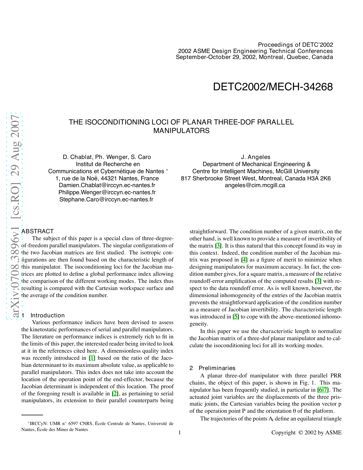 The Isoconditioning Loci of Planar Three-DOF Parallel Manipulators