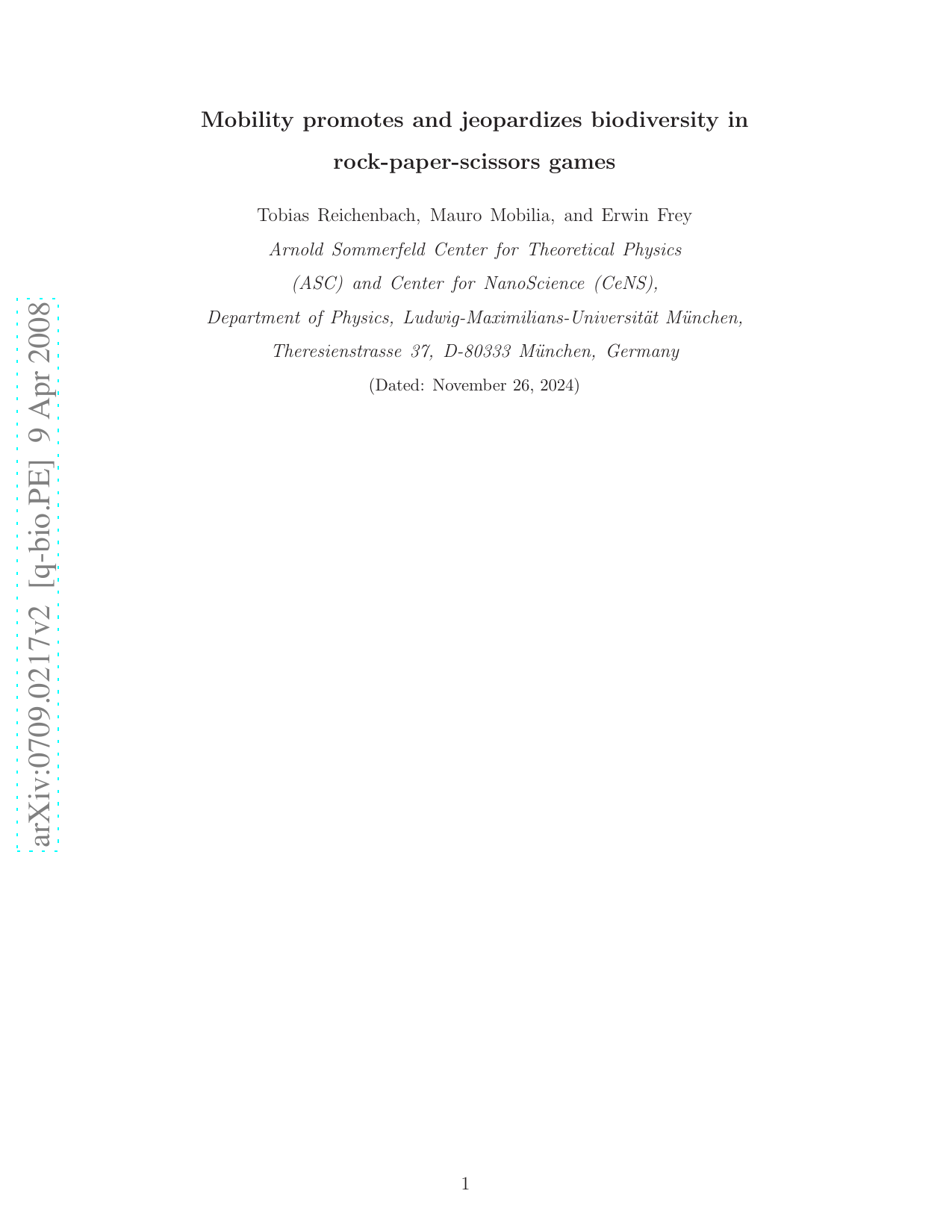 Mobility promotes and jeopardizes biodiversity in rock-paper-scissors   games