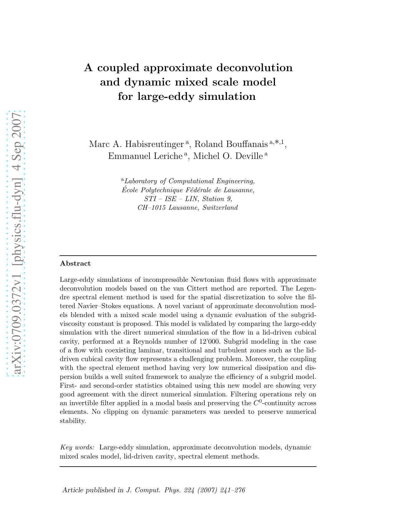 A coupled approximate deconvolution and dynamic mixed scale model for   large-eddy simulation