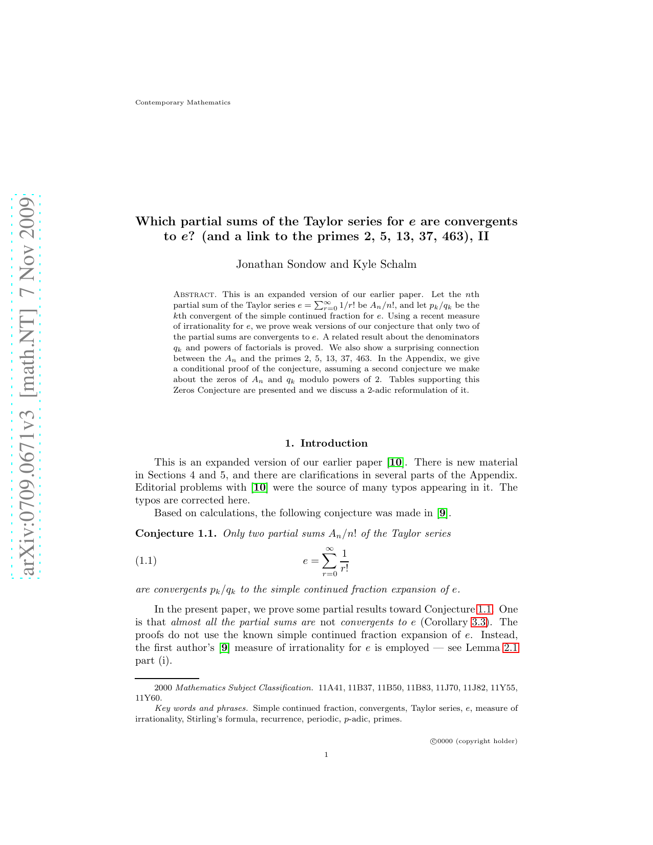 Which Partial Sums of the Taylor Series for $e$ are Convergents to $e$? (and a Link to the Primes 2, 5, 13, 37, 463), II