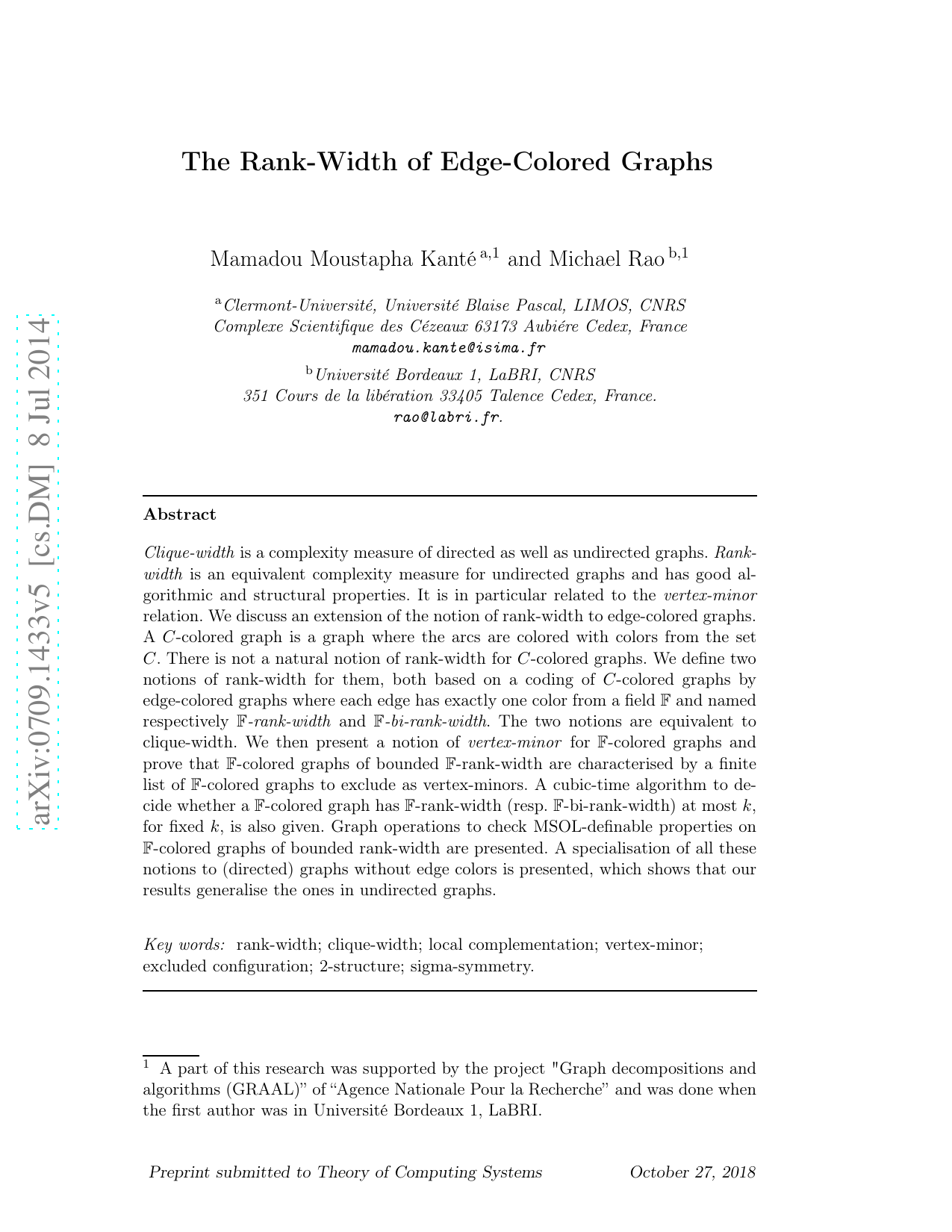 The Rank-Width of Edge-Colored Graphs