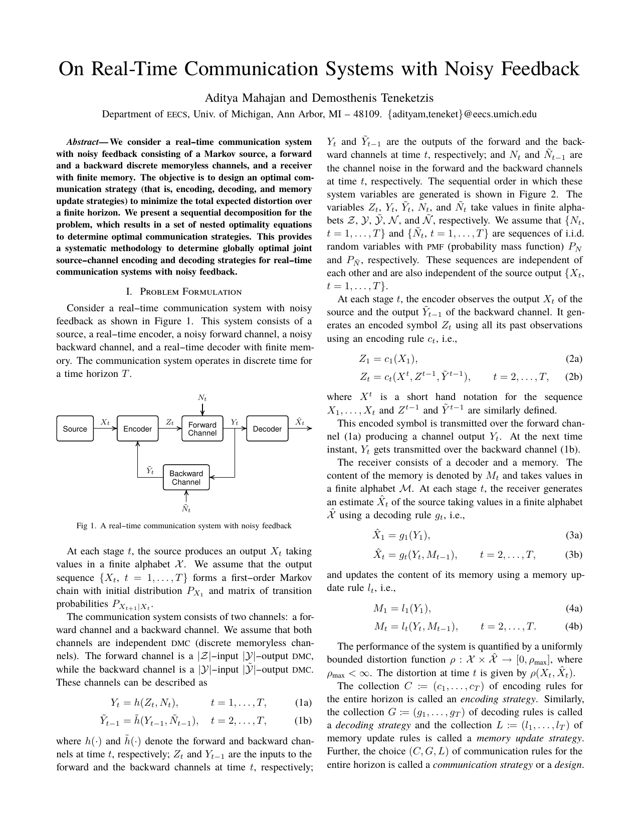 On Real-Time Communication Systems with Noisy Feedback