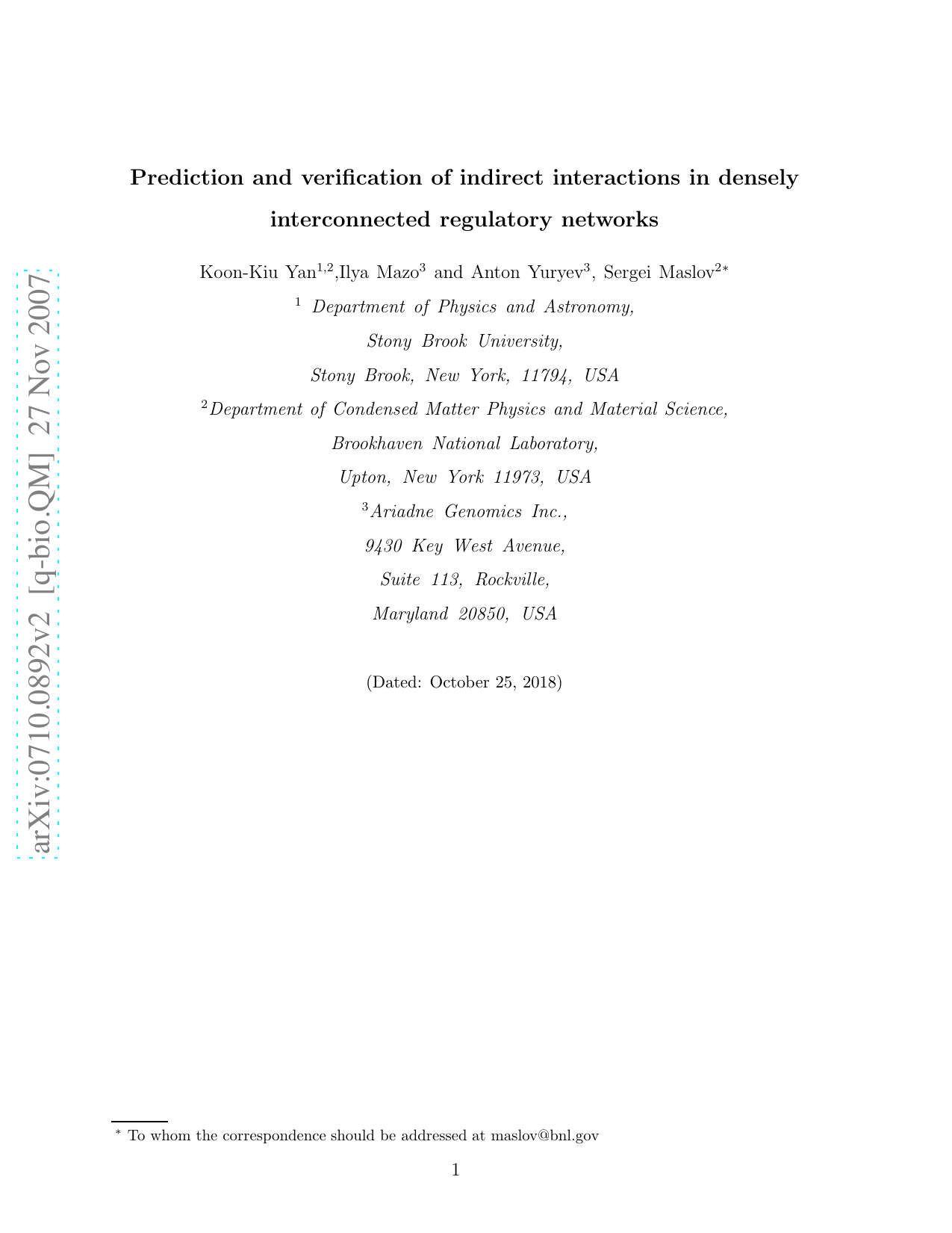 Prediction and verification of indirect interactions in densely   interconnected regulatory networks