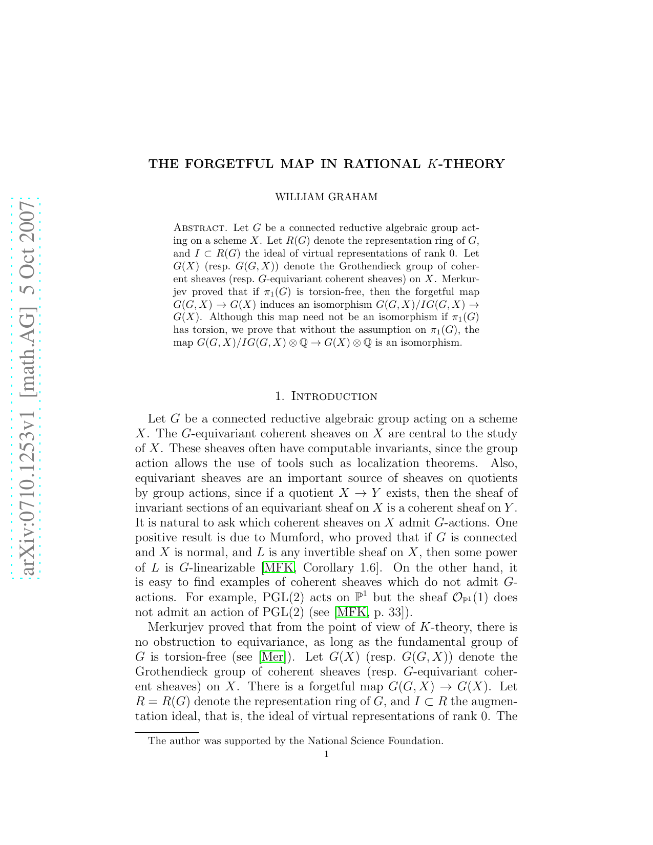 The forgetful map in rational K-theory