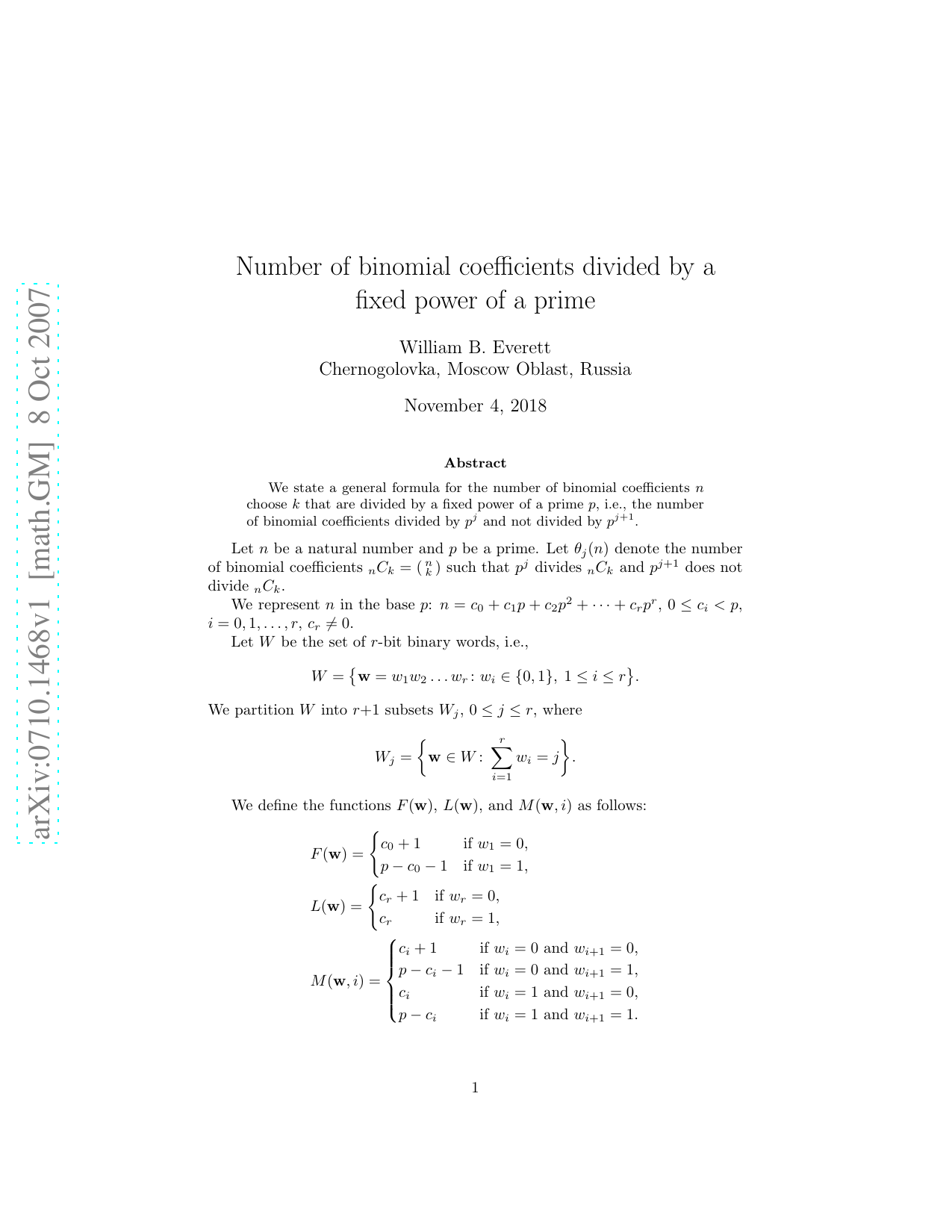 Number of binomial coefficients divided by a fixed power of a prime