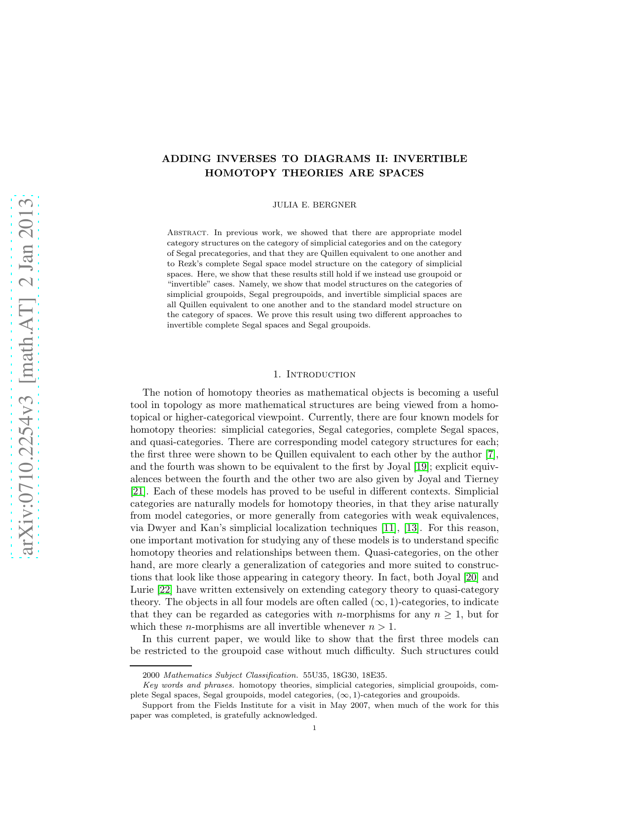 Adding inverses to diagrams II: Invertible homotopy theories are spaces