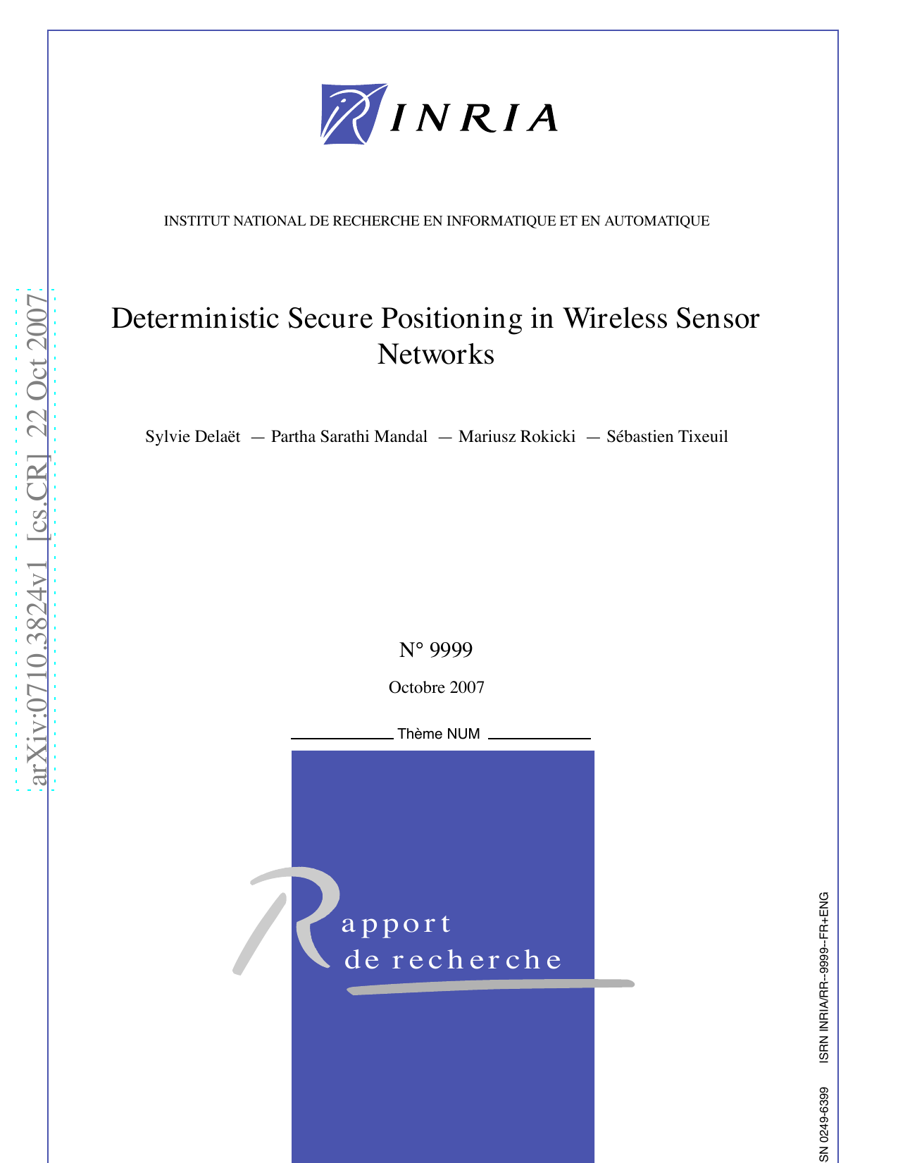 Deterministic Secure Positioning in Wireless Sensor Networks