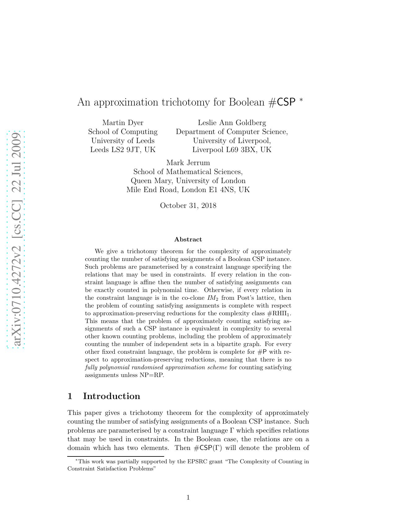 An approximation trichotomy for Boolean #CSP