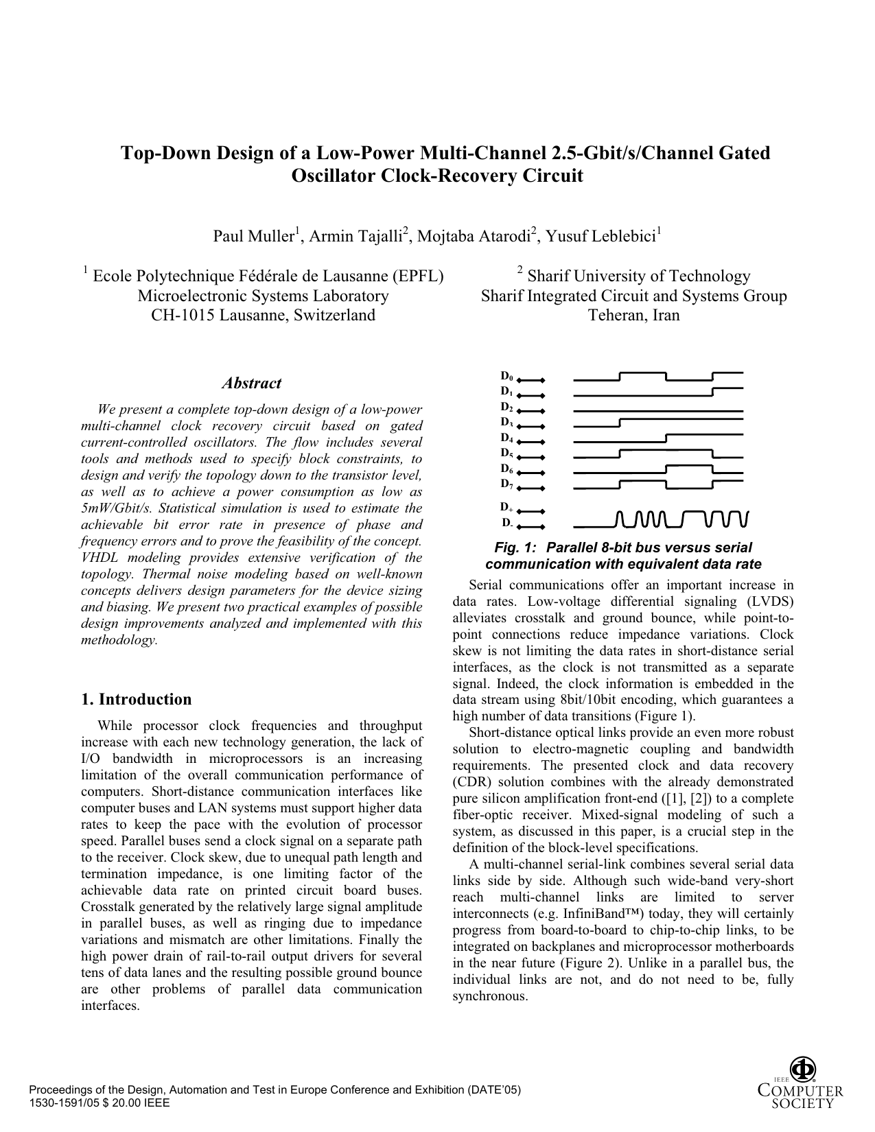 Top-Down Design of a Low-Power Multi-Channel 2.5-Gbit/s/Channel Gated Oscillator Clock-Recovery Circuit