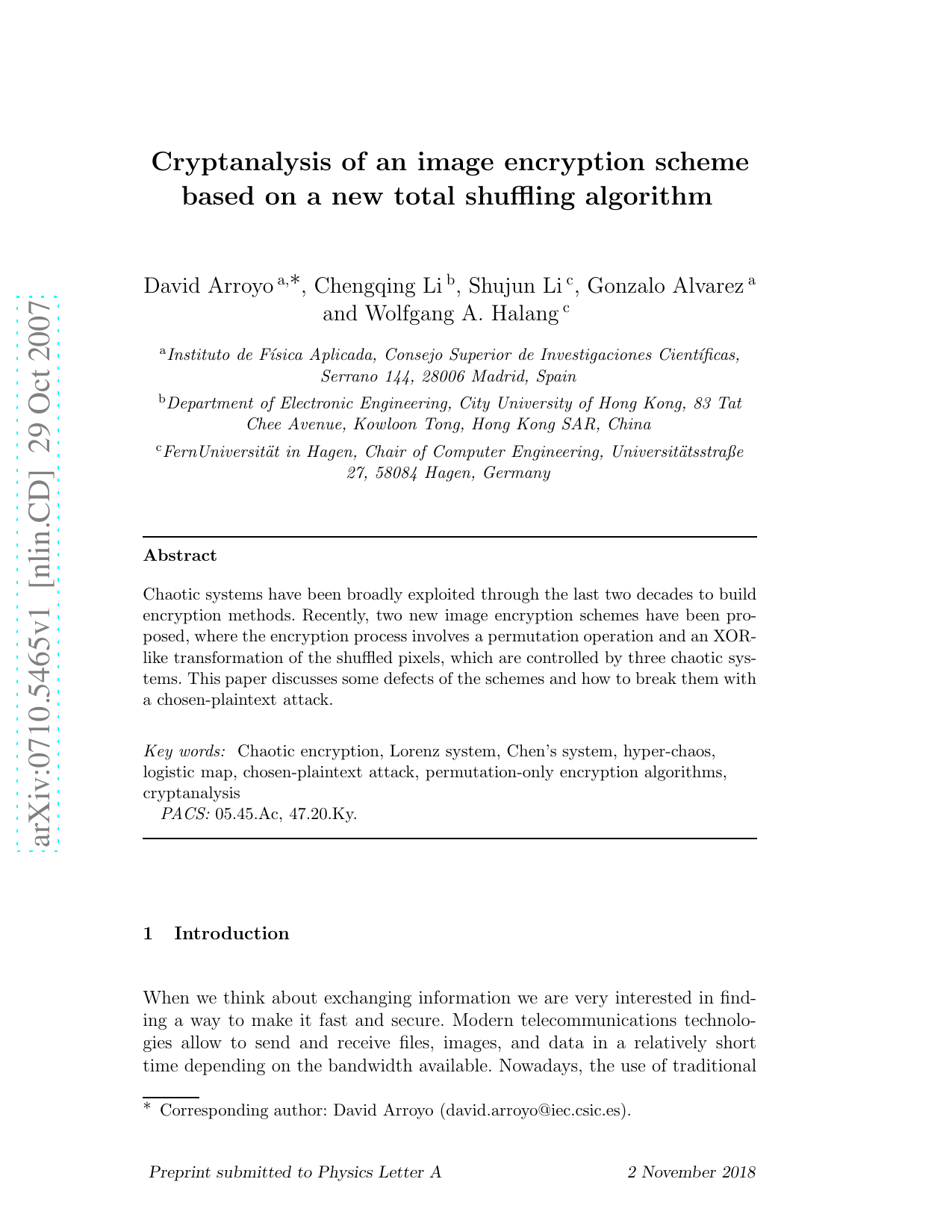 Cryptanalysis of an image encryption scheme based on a new total   shuffling algorithm