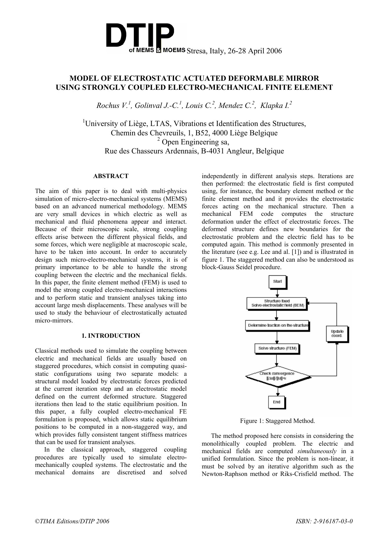 Model of Electrostatic Actuated Deformable Mirror Using Strongly Coupled   Electro-Mechanical Finite Element