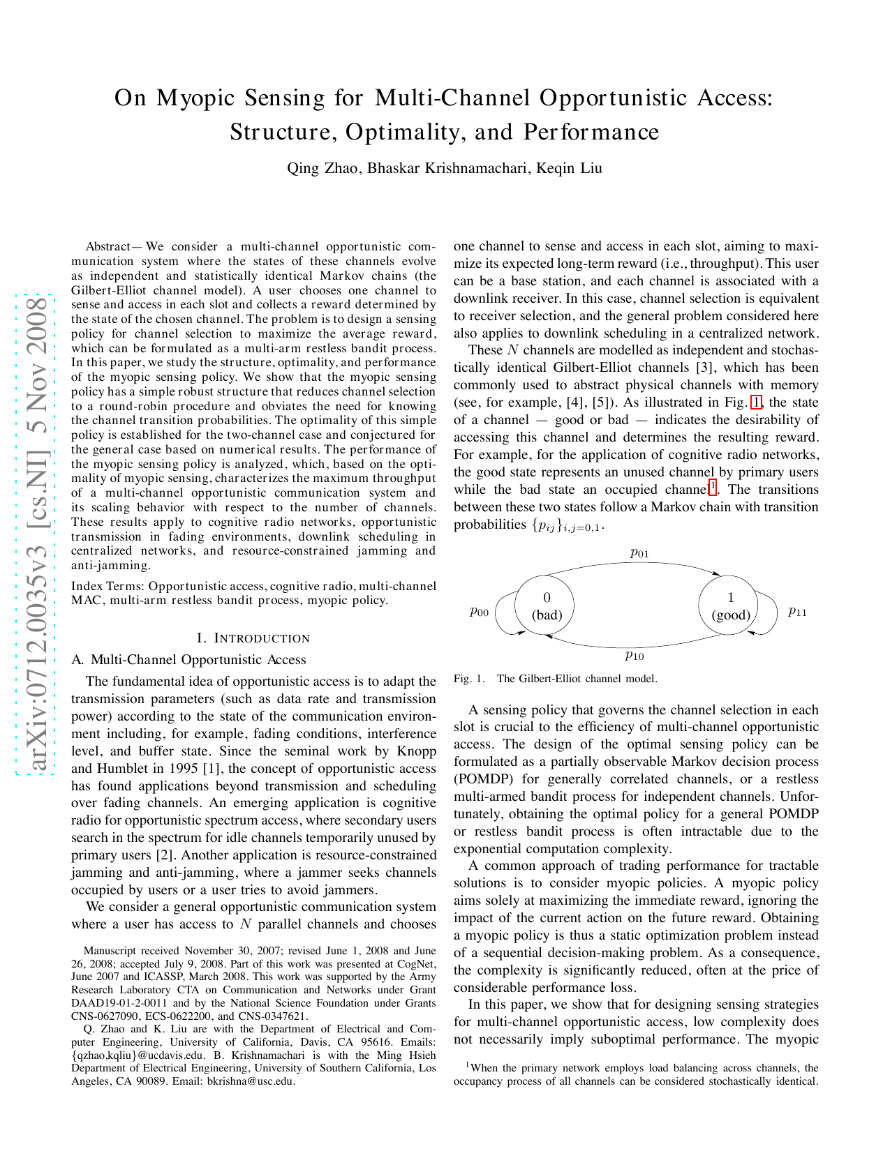 On Myopic Sensing for Multi-Channel Opportunistic Access: Structure,   Optimality, and Performance