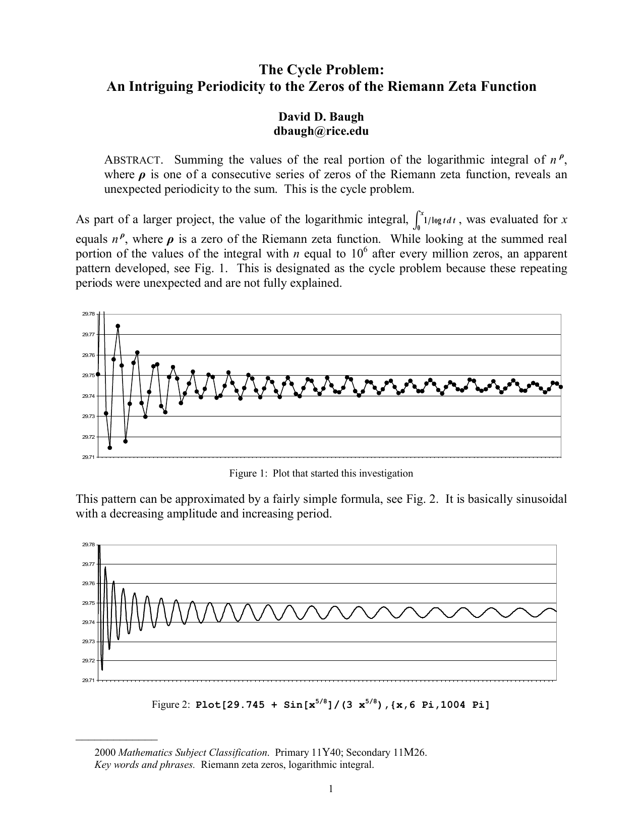The cycle problem: an intriguing periodicity to the zeros of the Riemann   zeta function