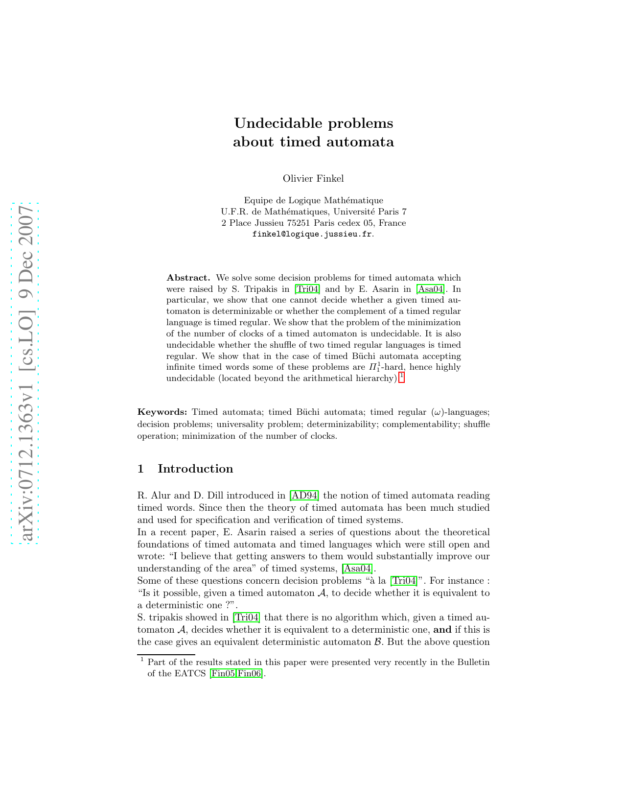 Undecidable Problems About Timed Automata