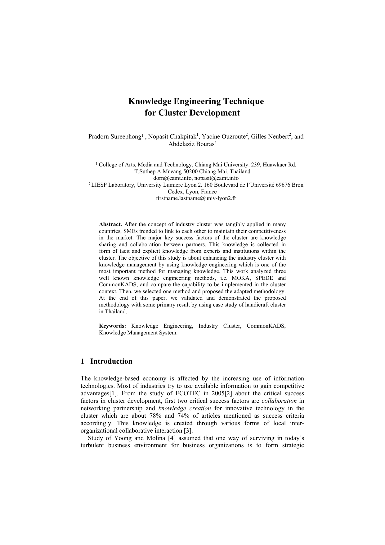 Knowledge Engineering Technique for Cluster Development