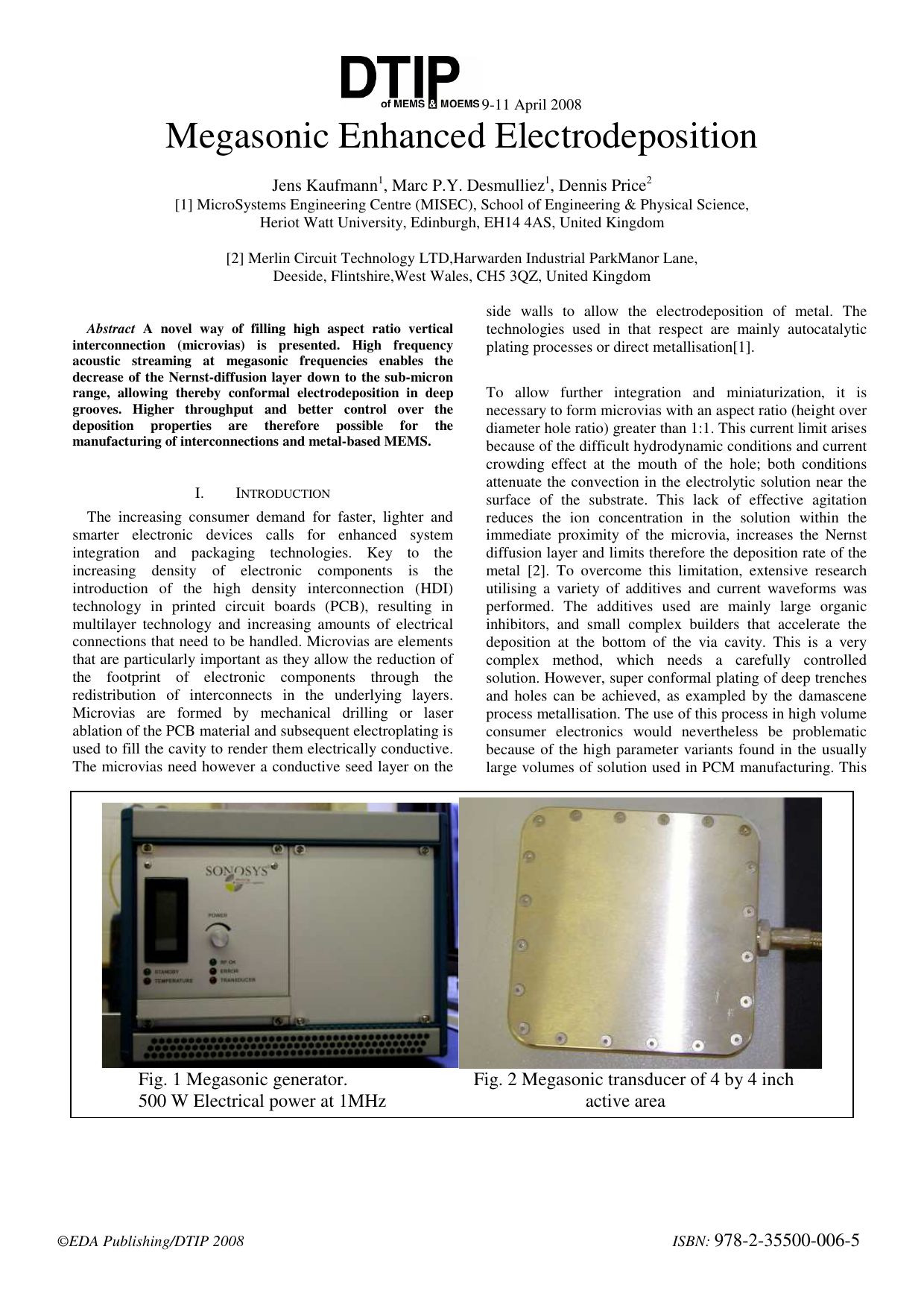 Megasonic Enhanced Electrodeposition
