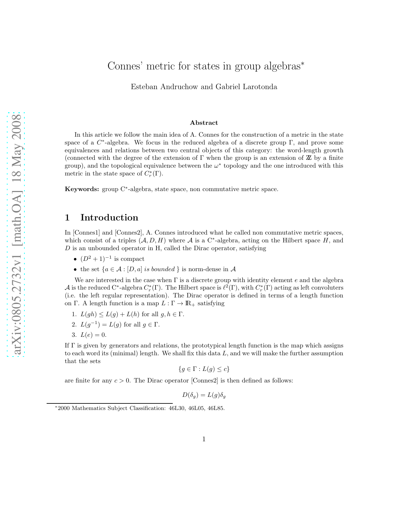 Connes metric for states in group algebras