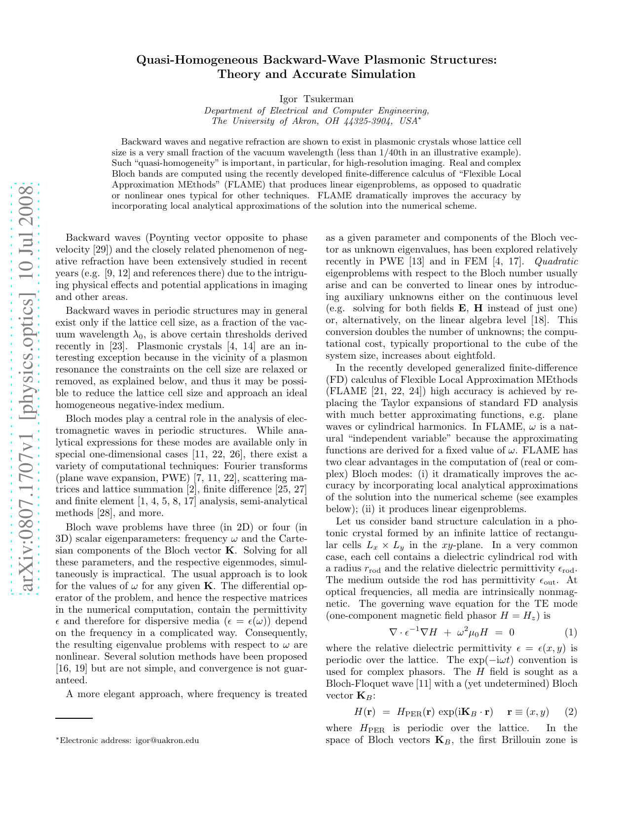 Quasi-Homogeneous Backward-Wave Plasmonic Structures: Theory and   Accurate Simulation