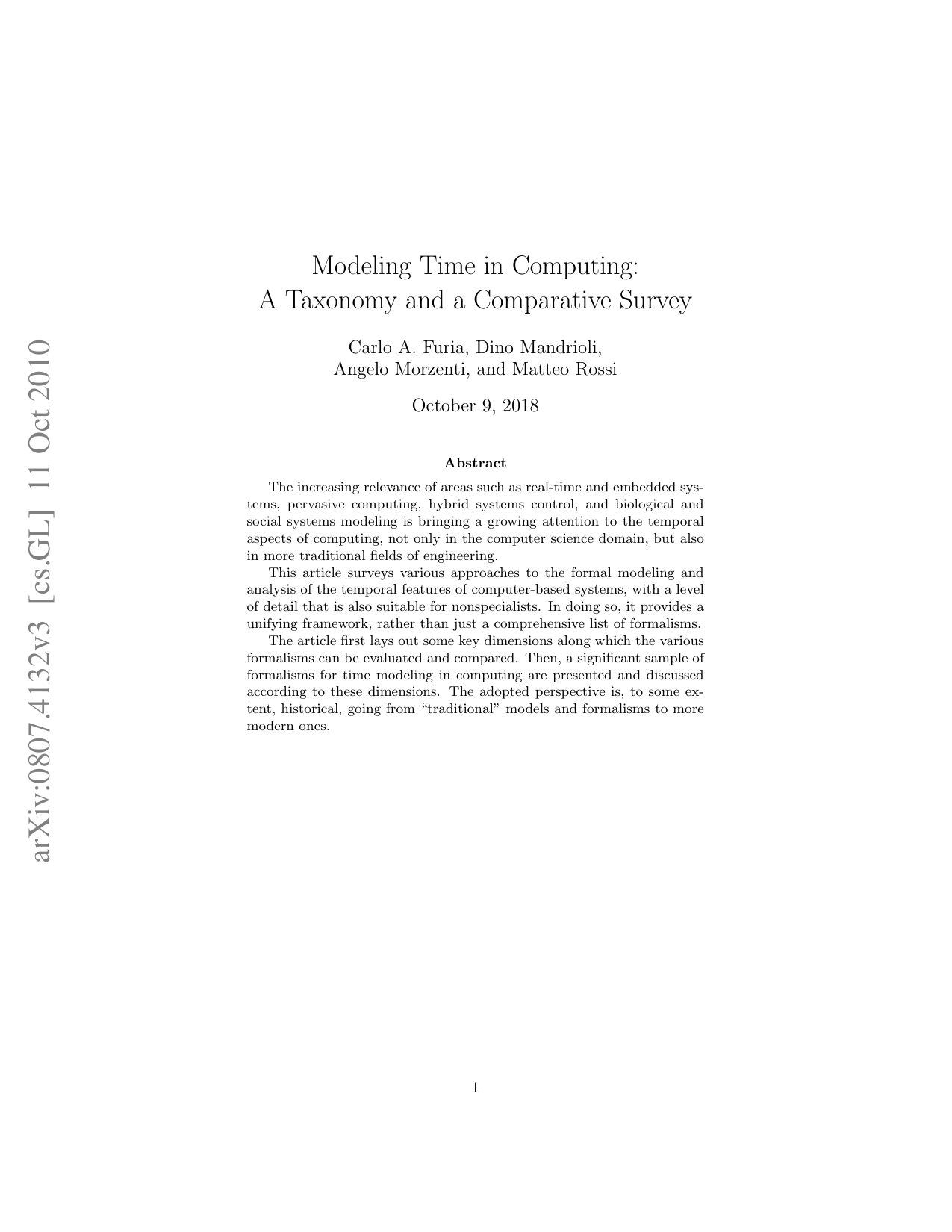 Modeling Time in Computing: A Taxonomy and a Comparative Survey