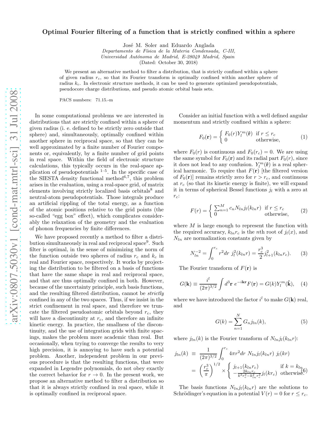 Optimal Fourier filtering of a function that is strictly confined within   a sphere