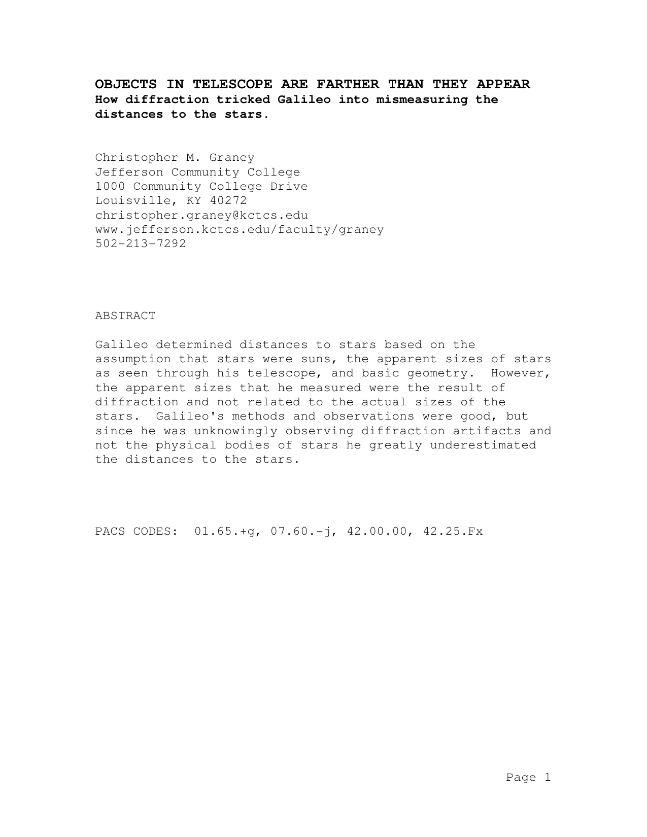 Objects In Telescope Are Farther Than They Appear: How diffraction tricked Galileo into mismeasuring the distances to the stars