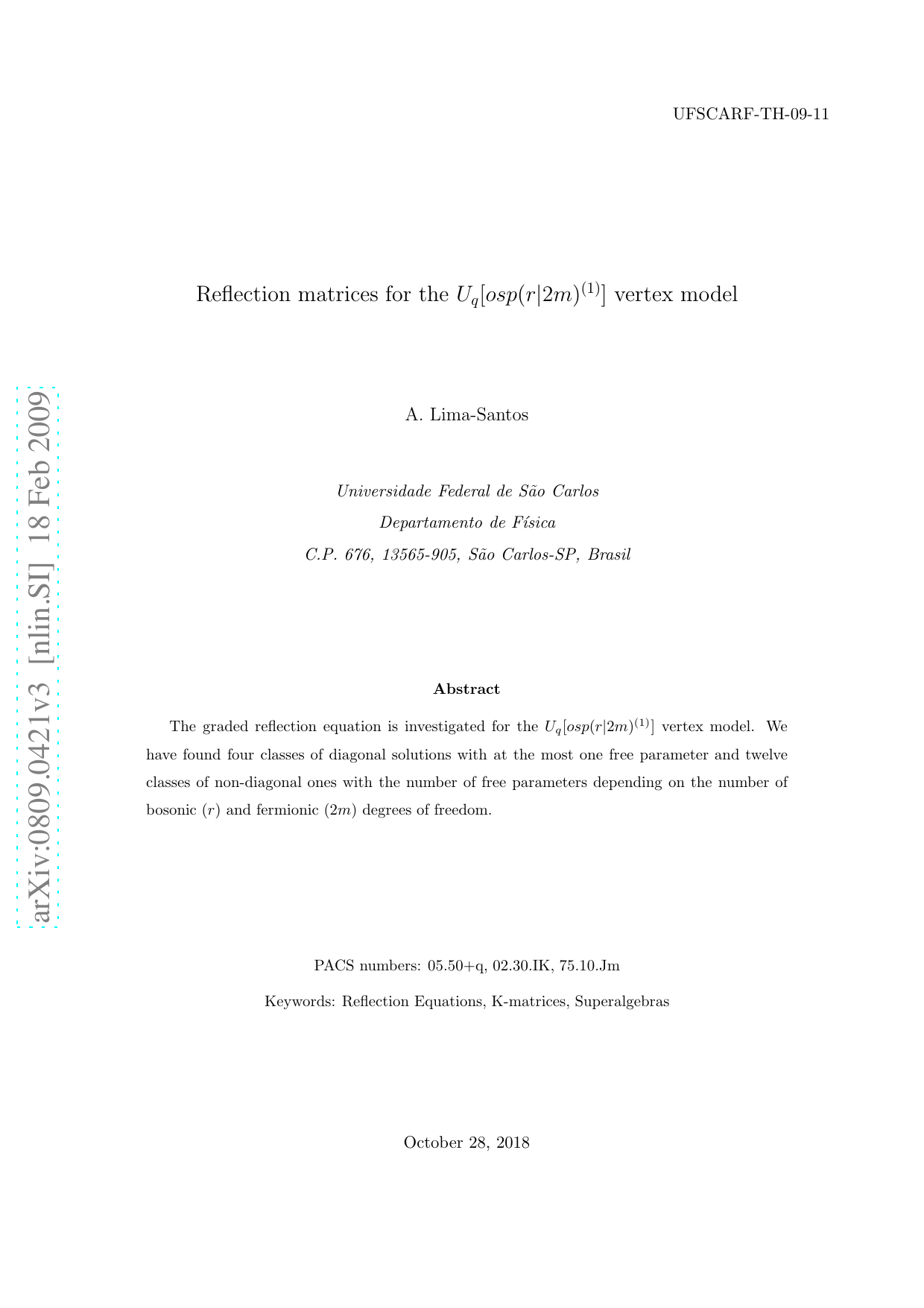Reflection matrices for the $U_{q}[osp(r|2m)^{(1)}]$ vertex model